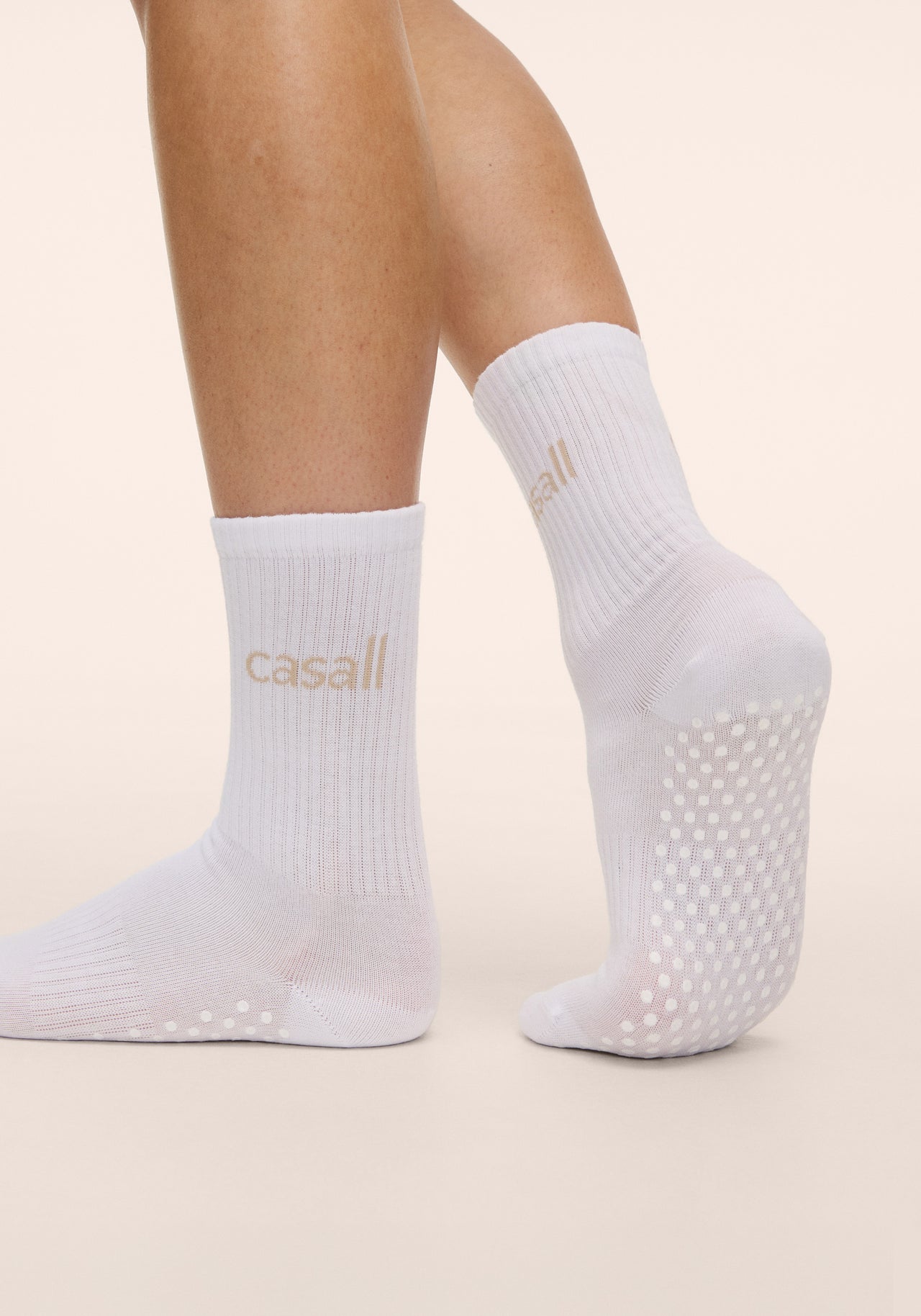 Non-Slip Tube Sock - White
