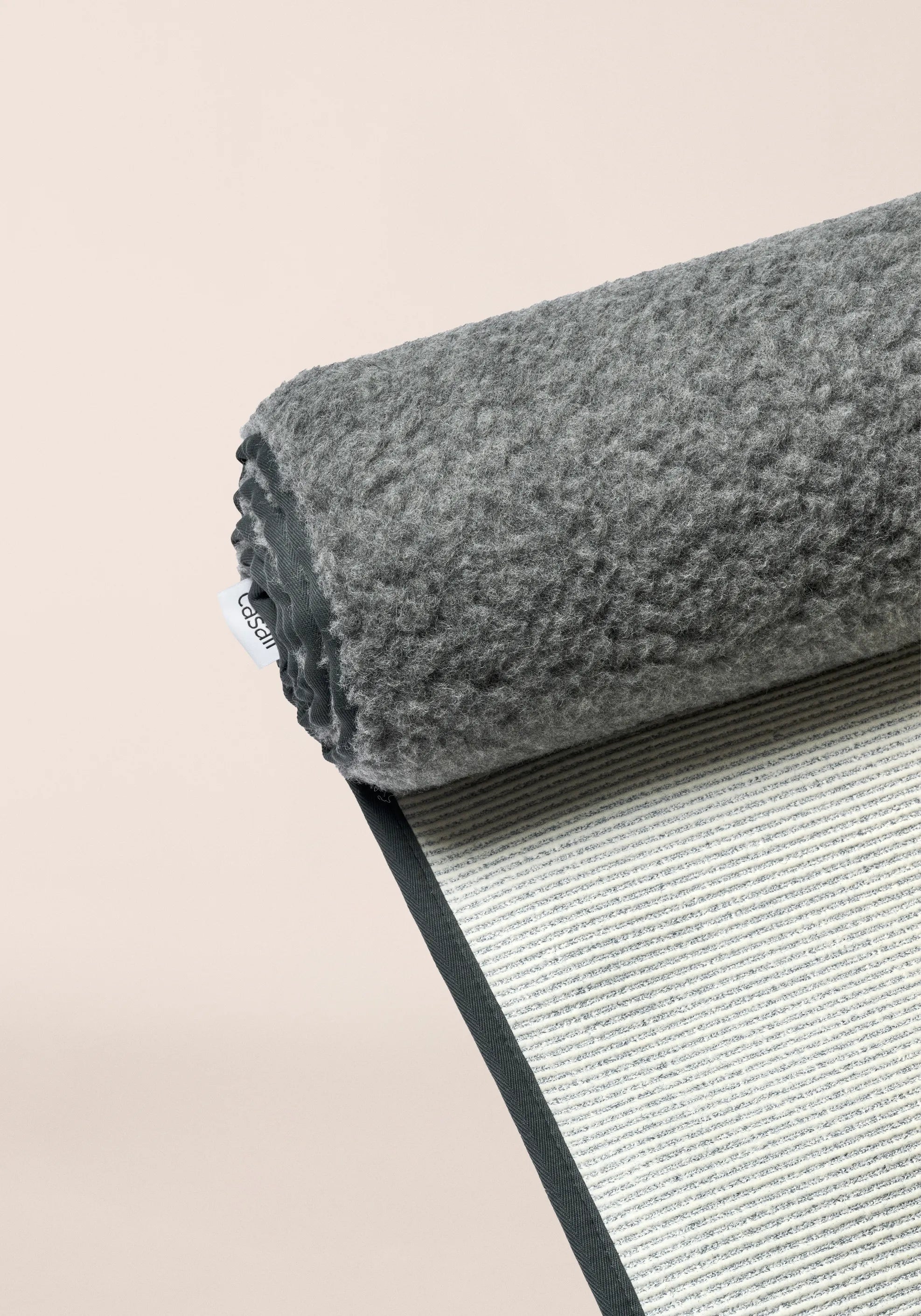 Yoga Mat Natural Wool 200x75cm - Dark grey
