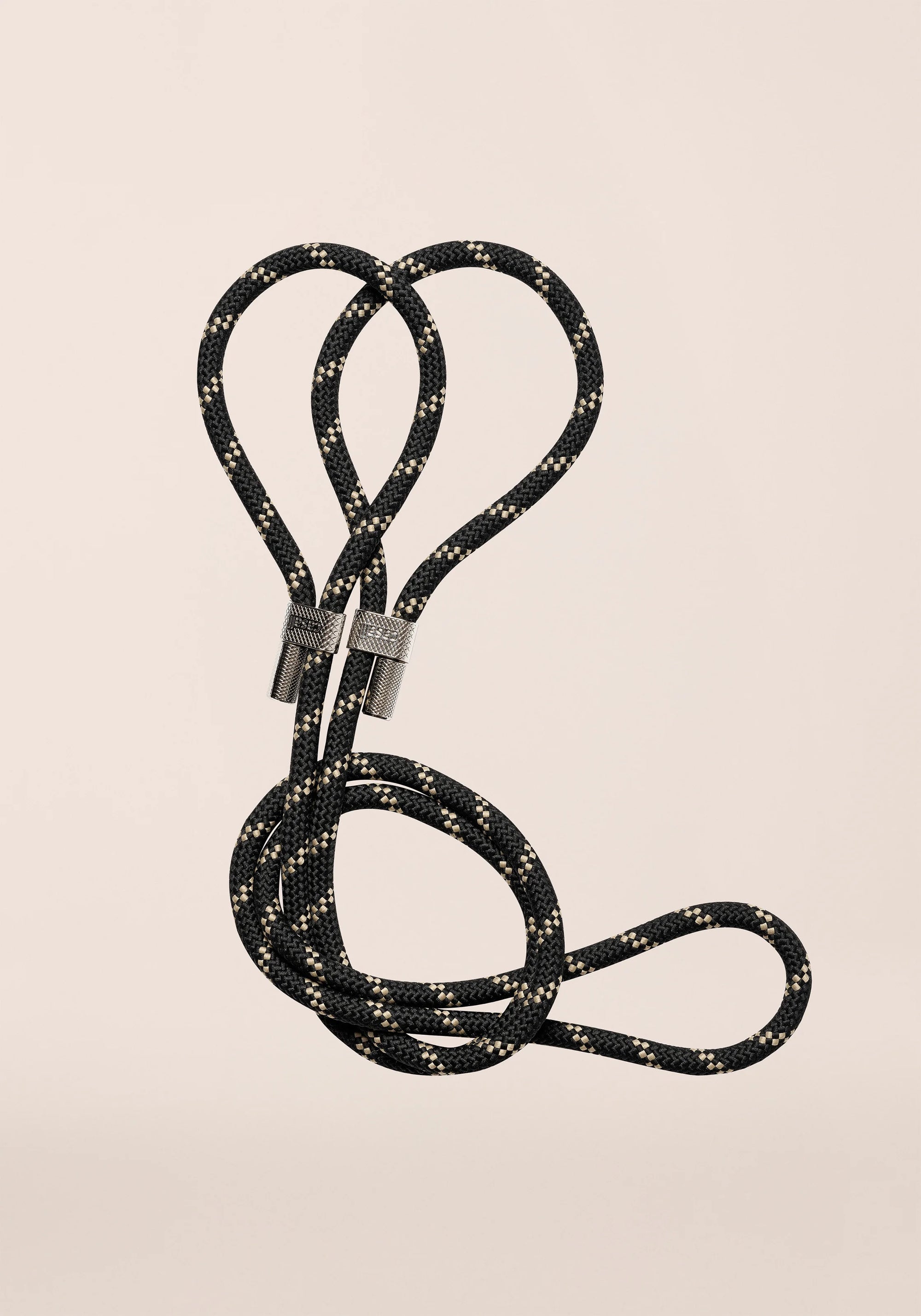 Braided Yoga Mat Carry Strap - Black/Beige