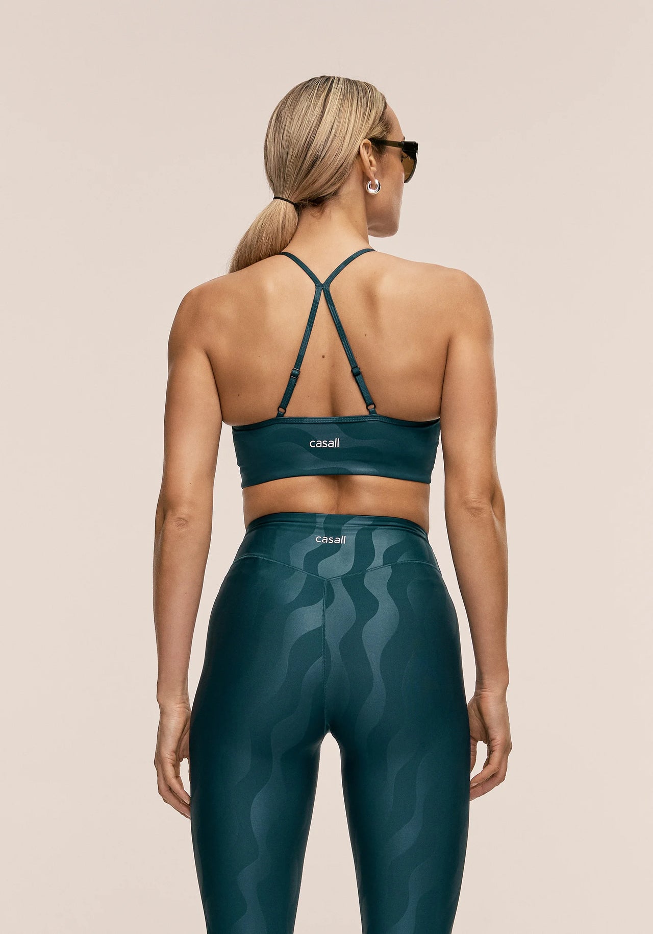 Sleek Strappy Sports Bra Printed - Ocean Geo