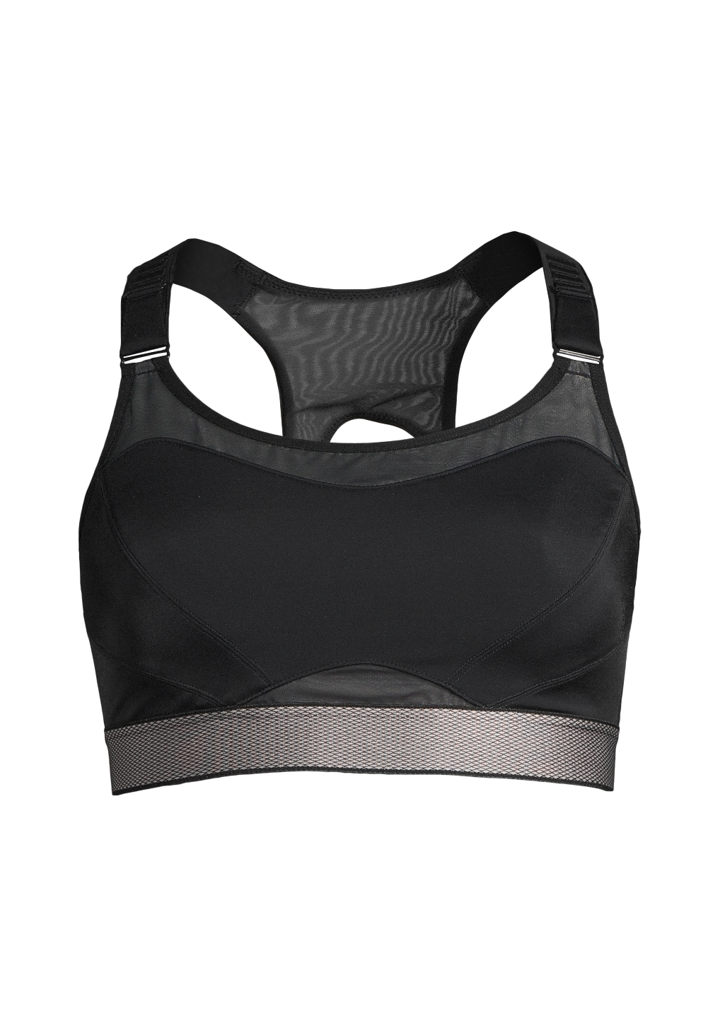 High Control Sports bra - Black/Liquid Metal