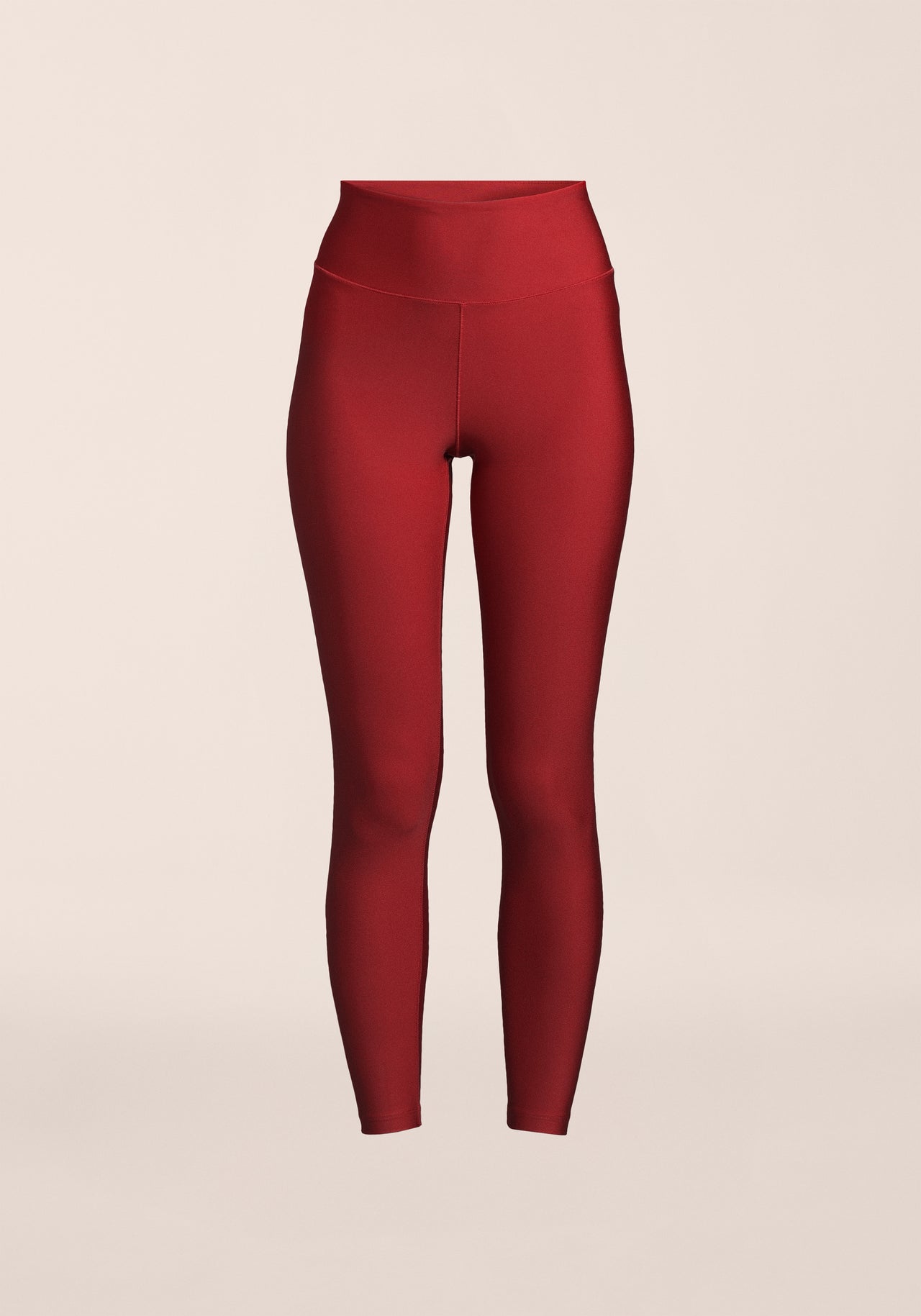 Graphic High Waist Tights - Maroon Red