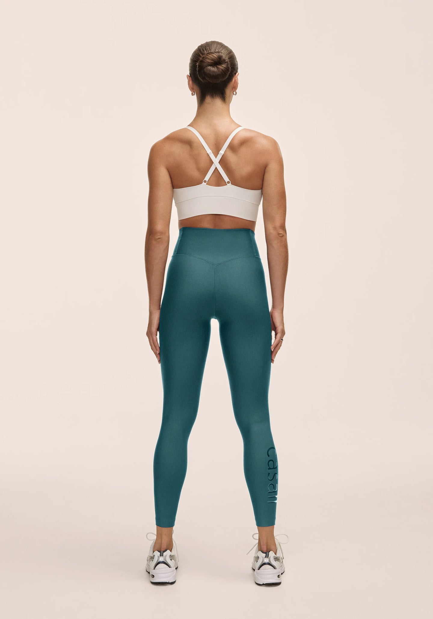 Graphic High Waist Tights - Ocean Teal