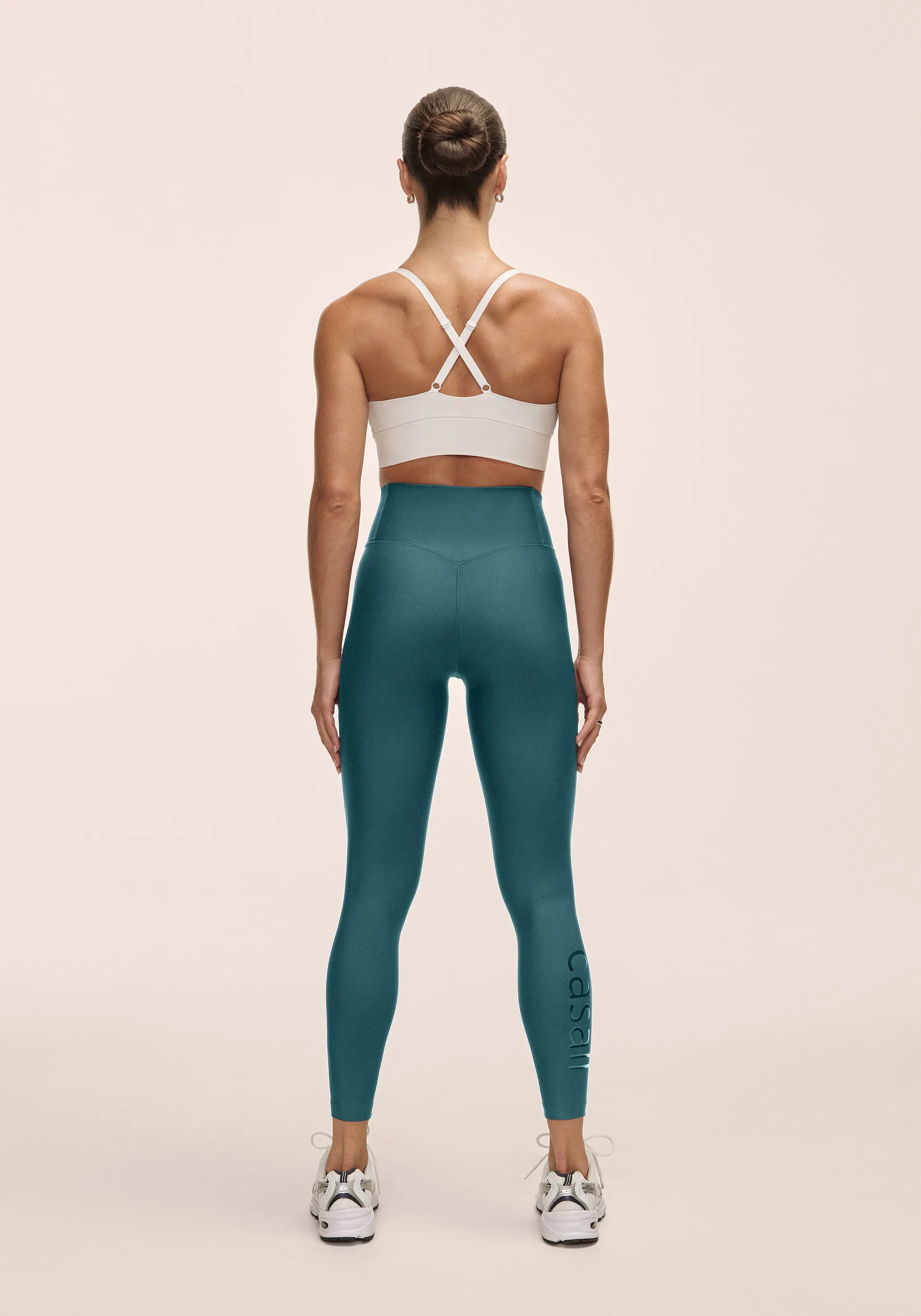 Graphic High Waist Tights - Ocean Teal