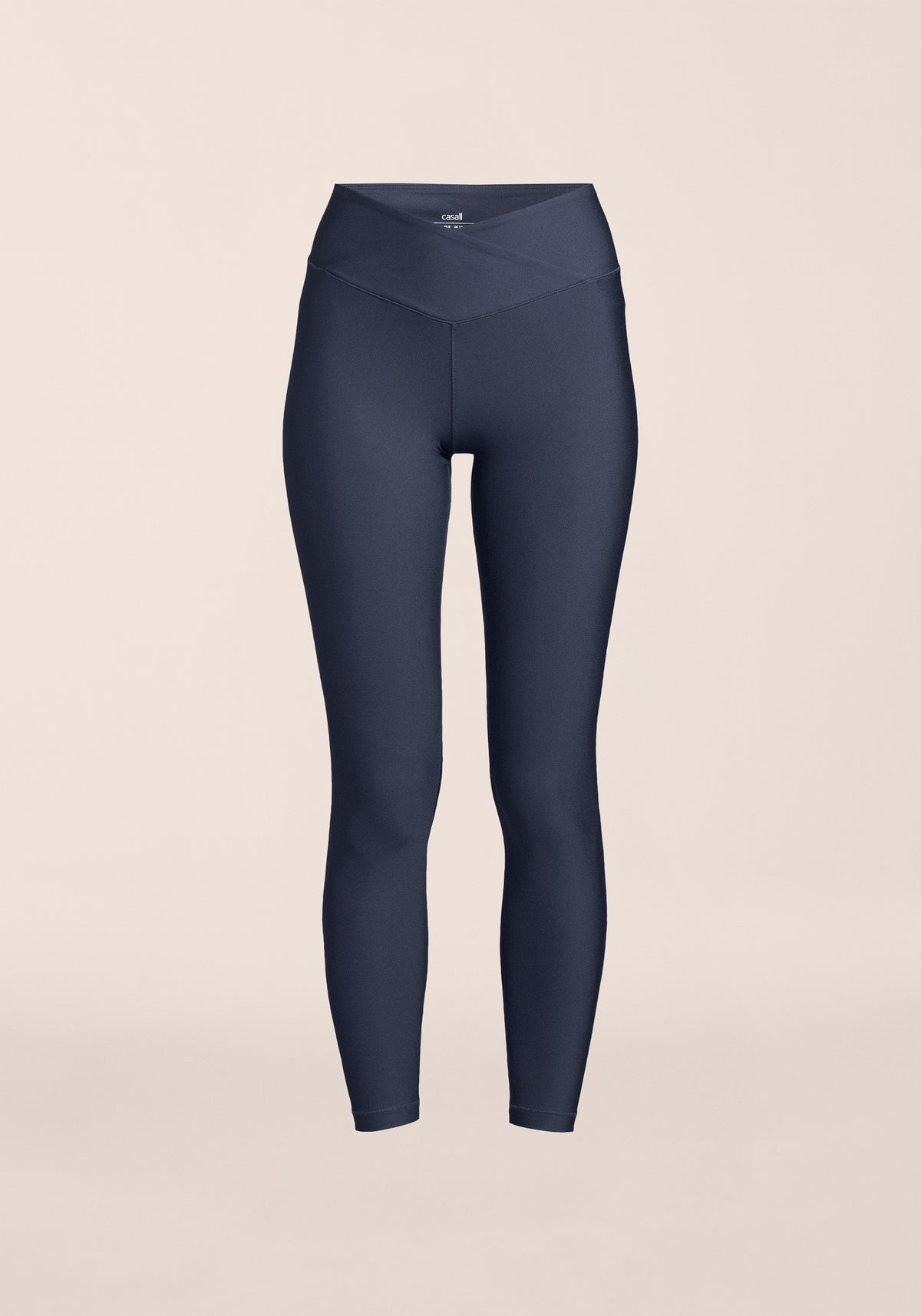 Overlap High Waist Tights - Core Blue