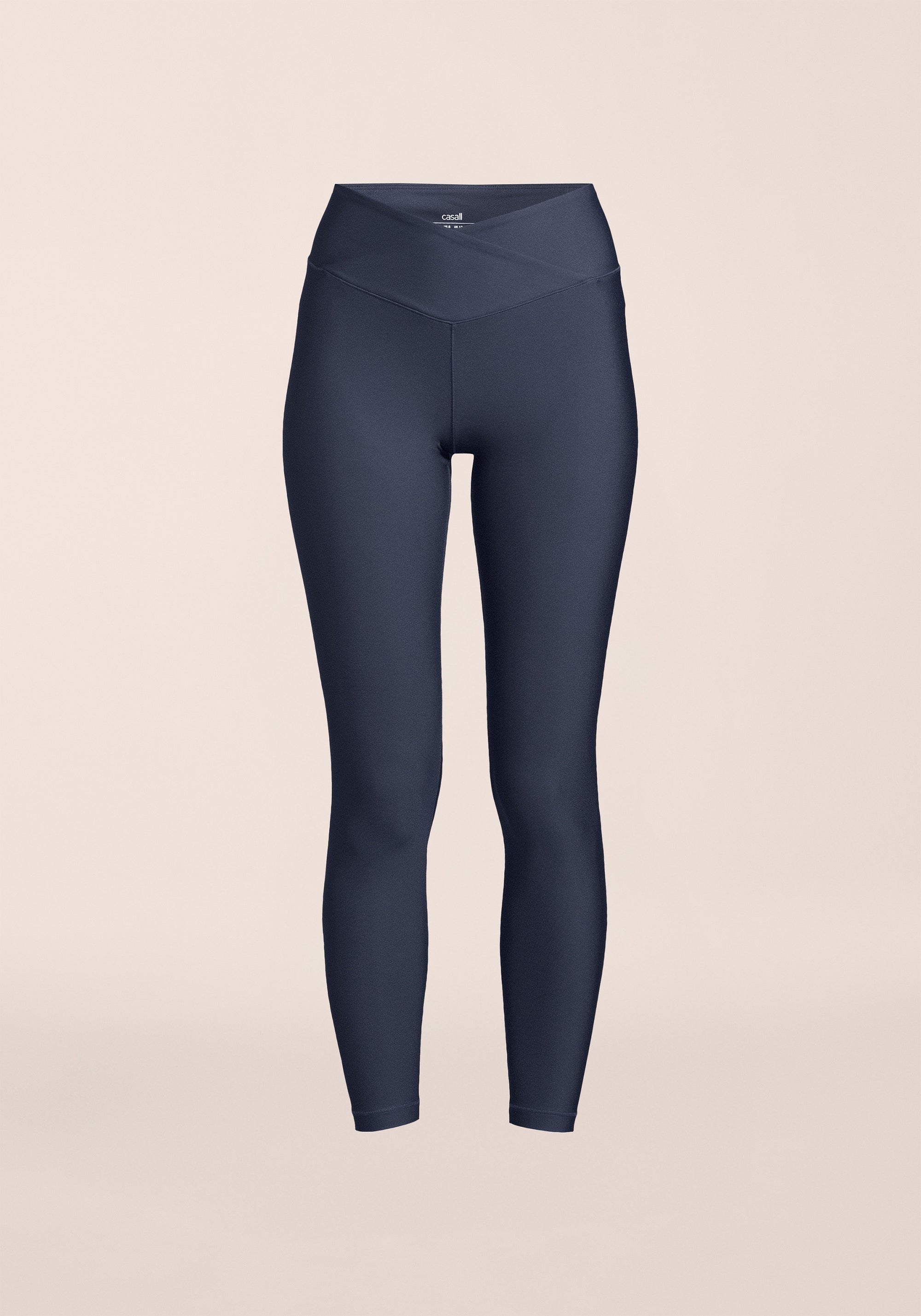 Overlap High Waist Tights - Core Blue