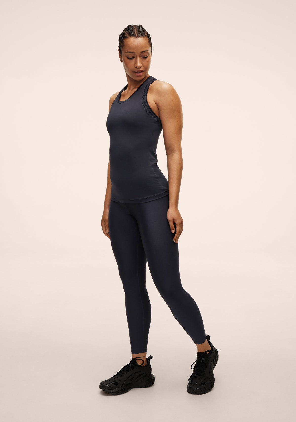 Overlap High Waist Tights - Core Blue