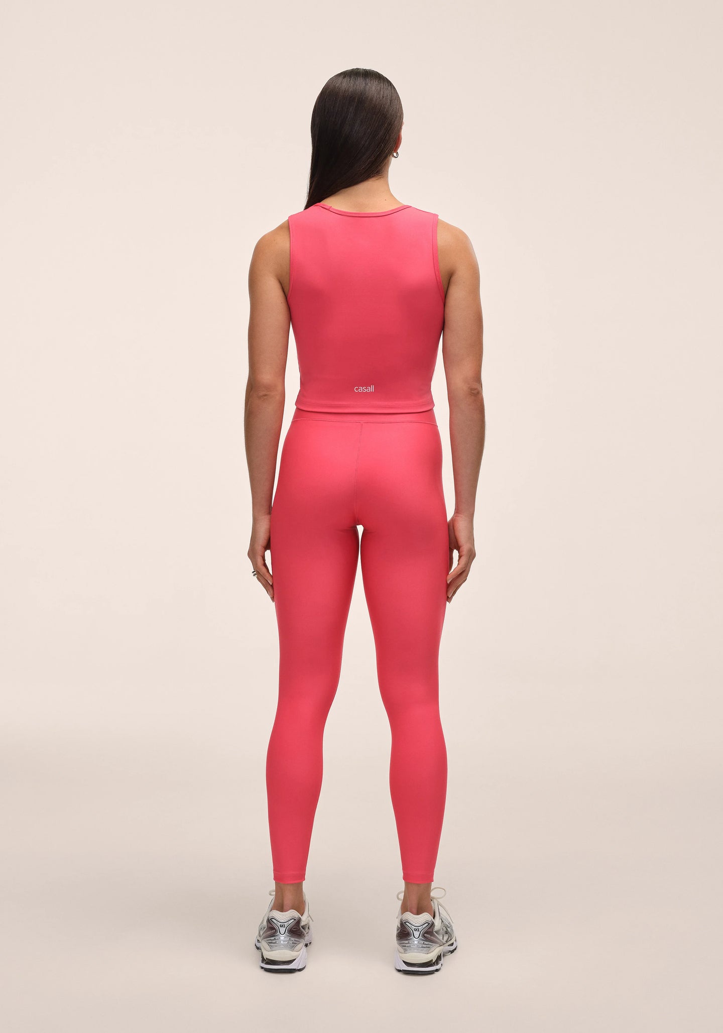 Overlap High Waist Tights - Ruby Blush