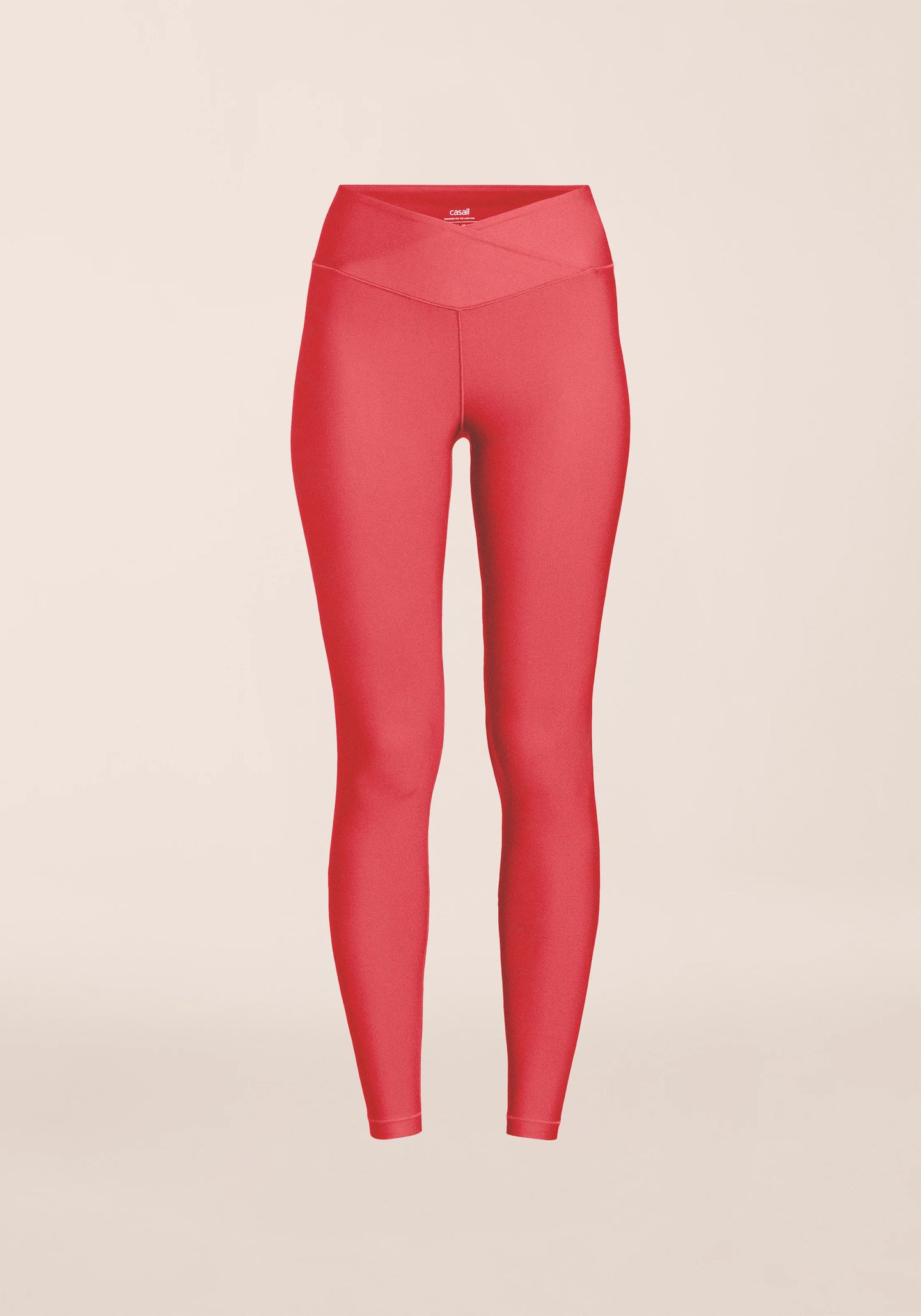Overlap High Waist Tights - Ruby Blush
