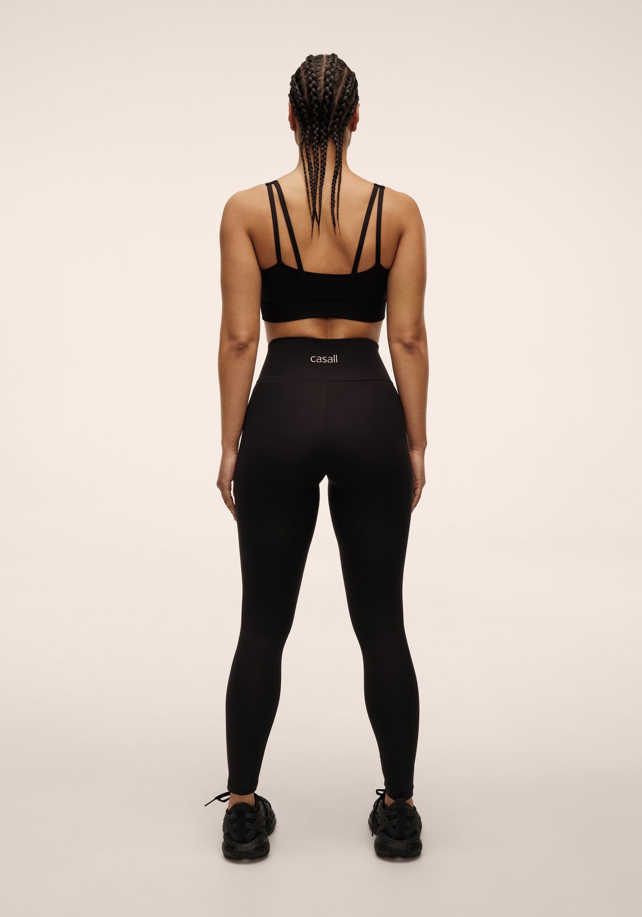 Overlap High Waist Tights - Black