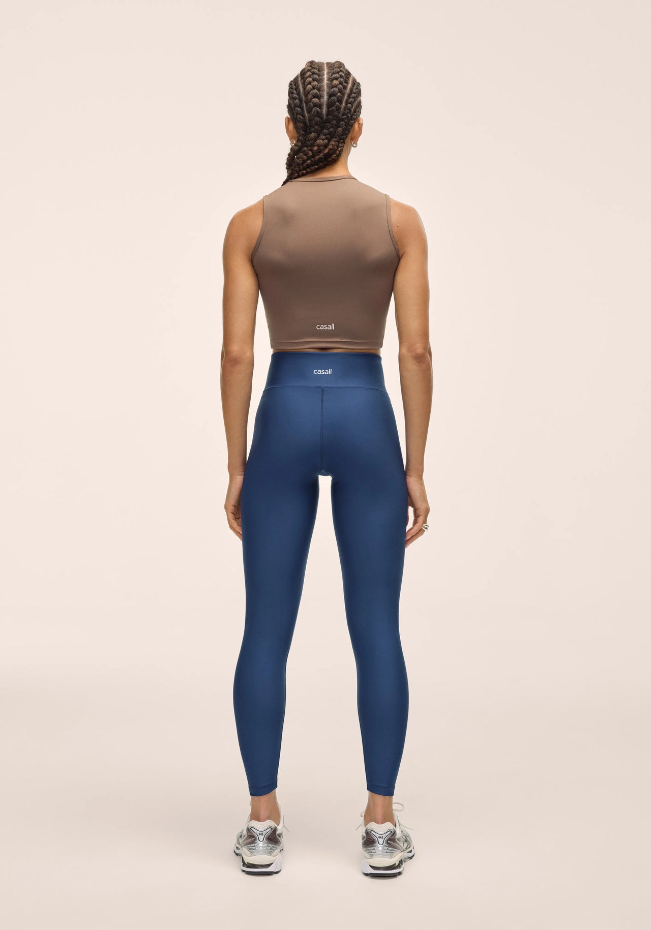 Overlap High Waist Tights - True Blue
