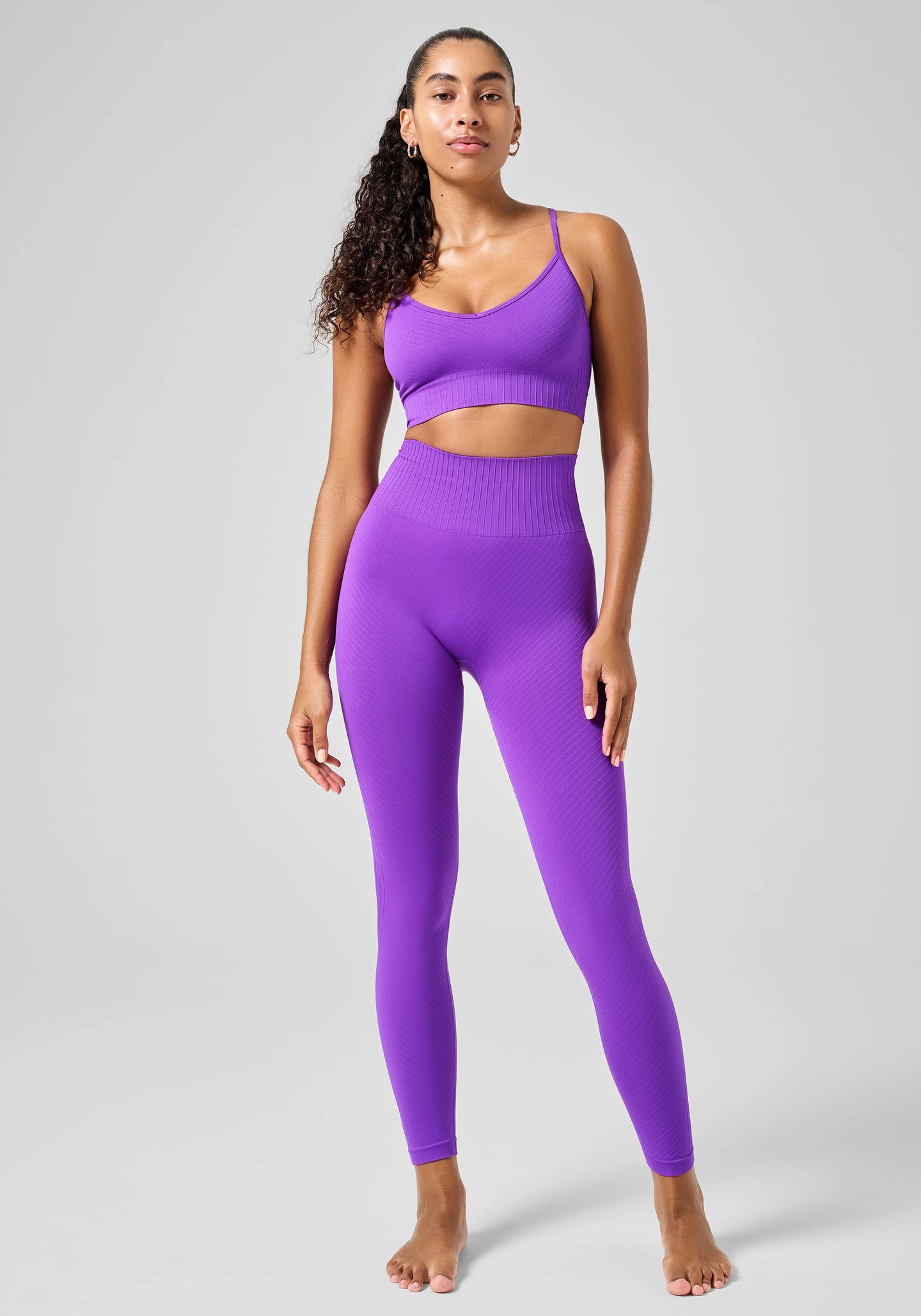 Seamless Graphical Rib High Waist Tights Liberty Lilac