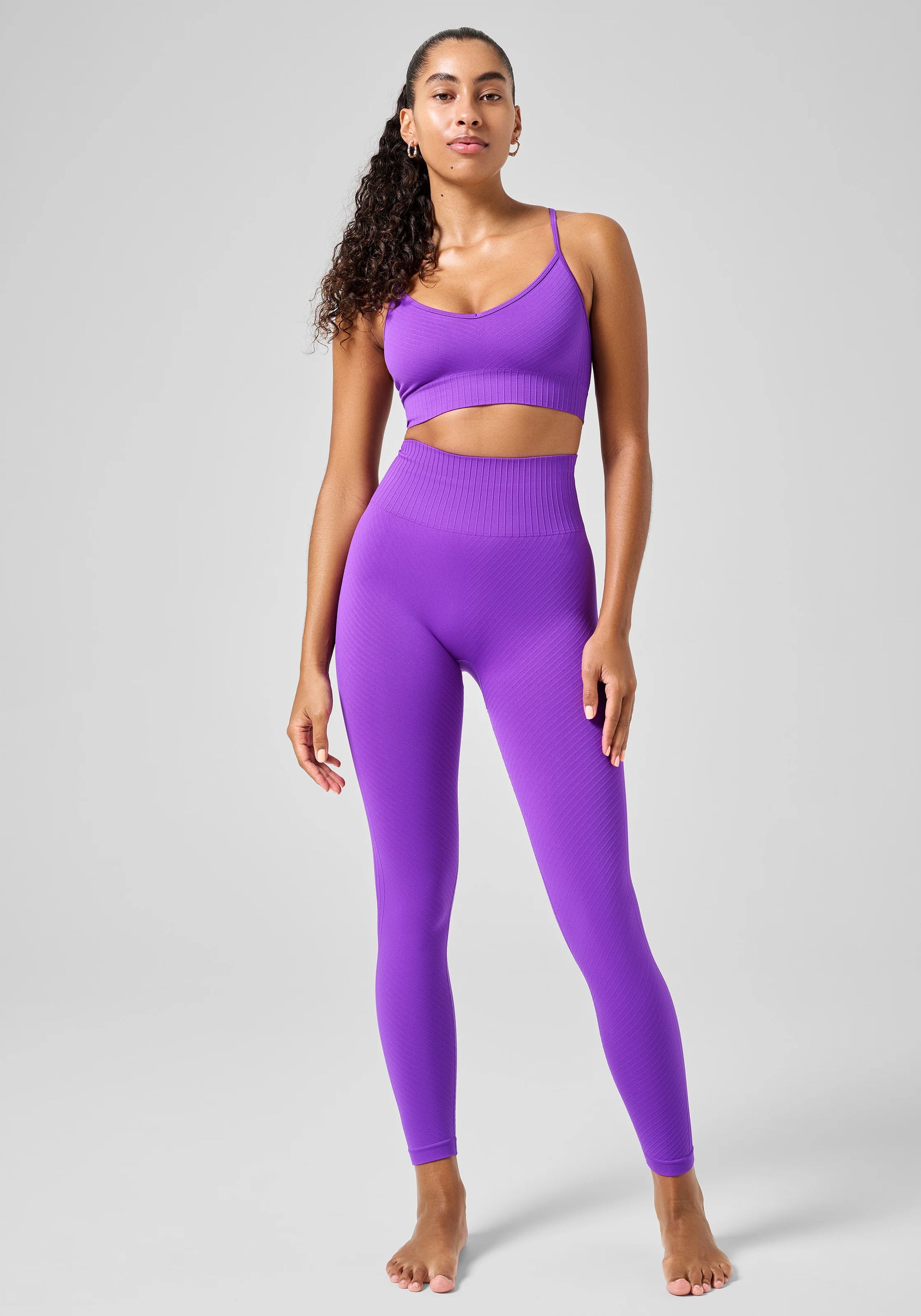 Seamless Graphical Rib High Waist Tights Liberty Lilac