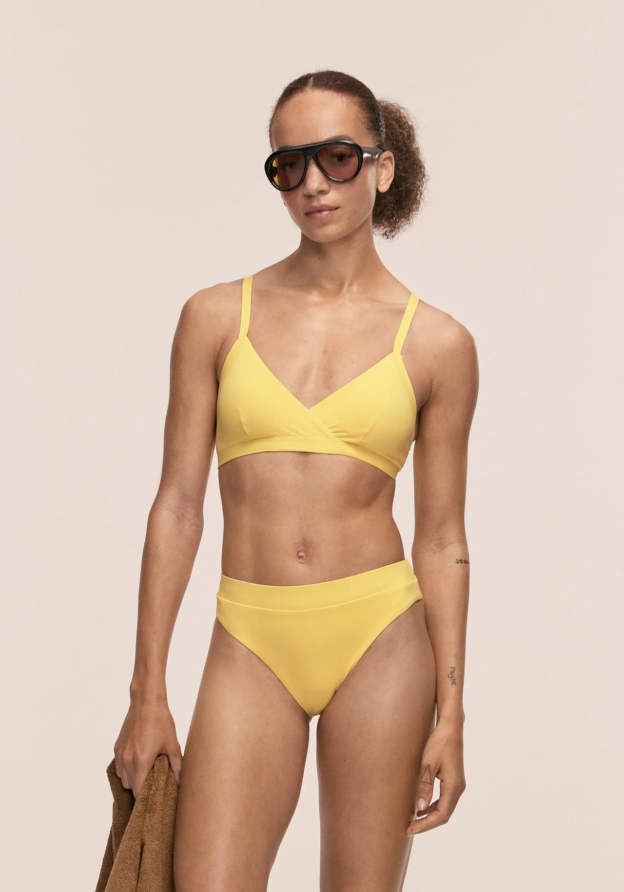 High Waist Bikini Brief - Sunflower