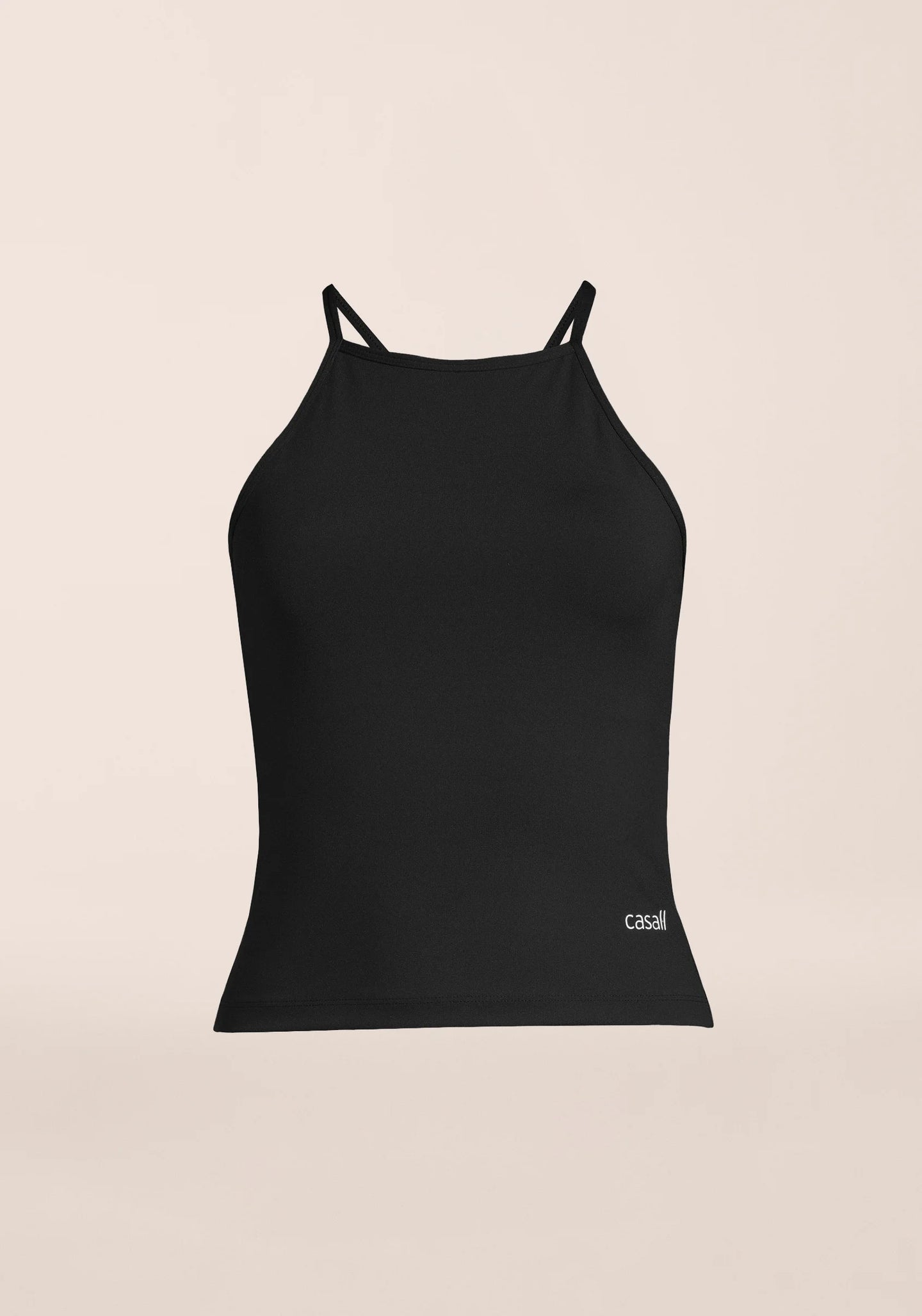 Built-In-Bra Halterneck Tank - Black