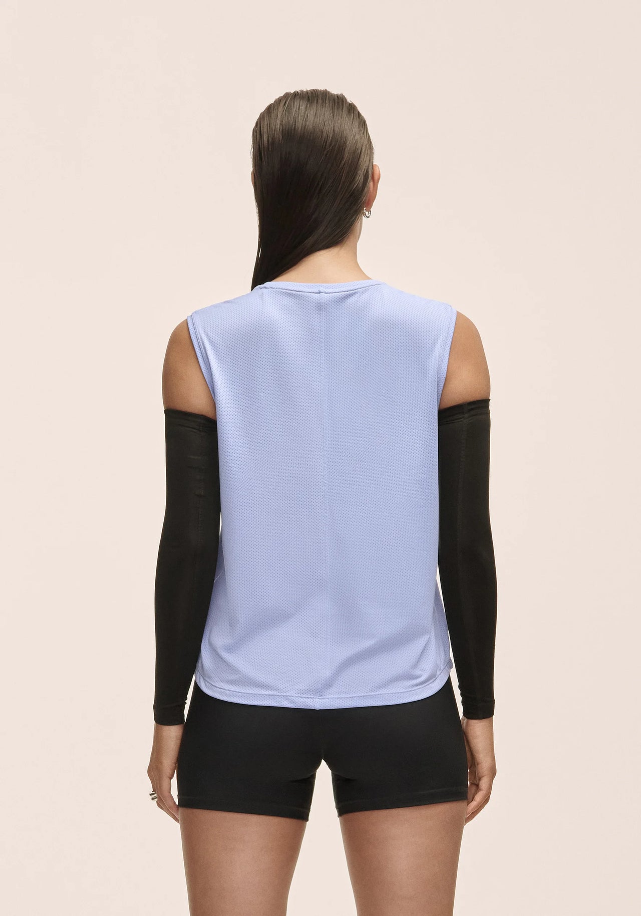 Laser Mesh Muscle Tank - Blueberry Mist