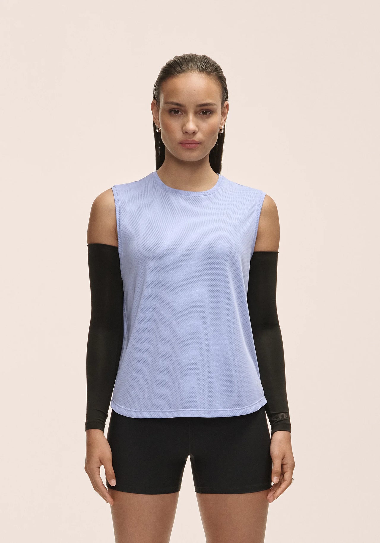 Laser Mesh Muscle Tank - Blueberry Mist

