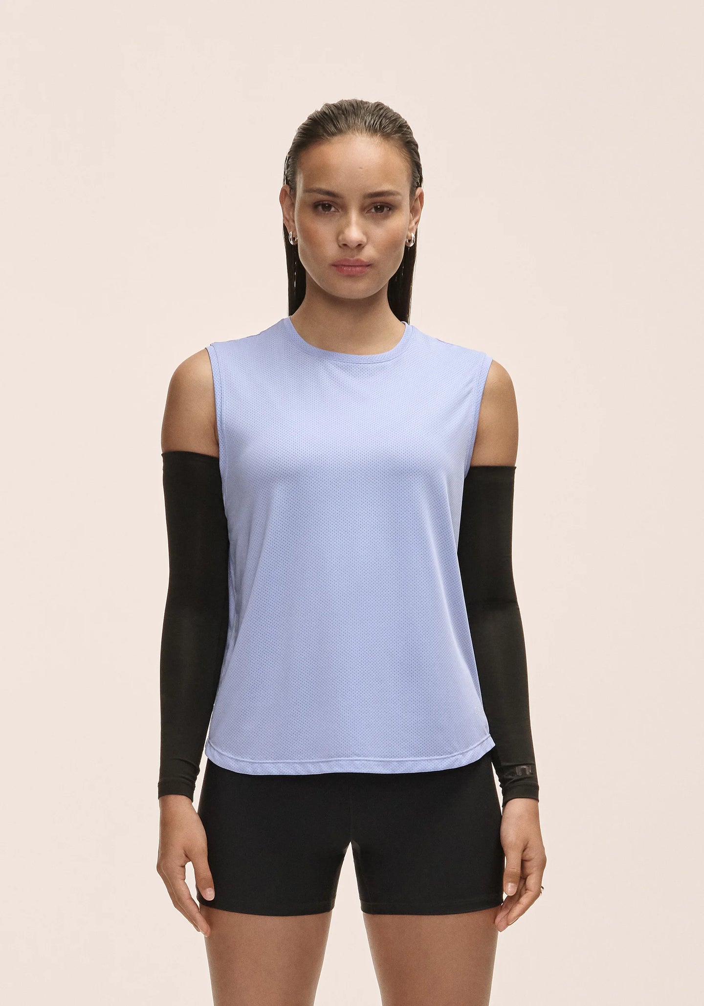 Laser Mesh Muscle Tank - Blueberry Mist

