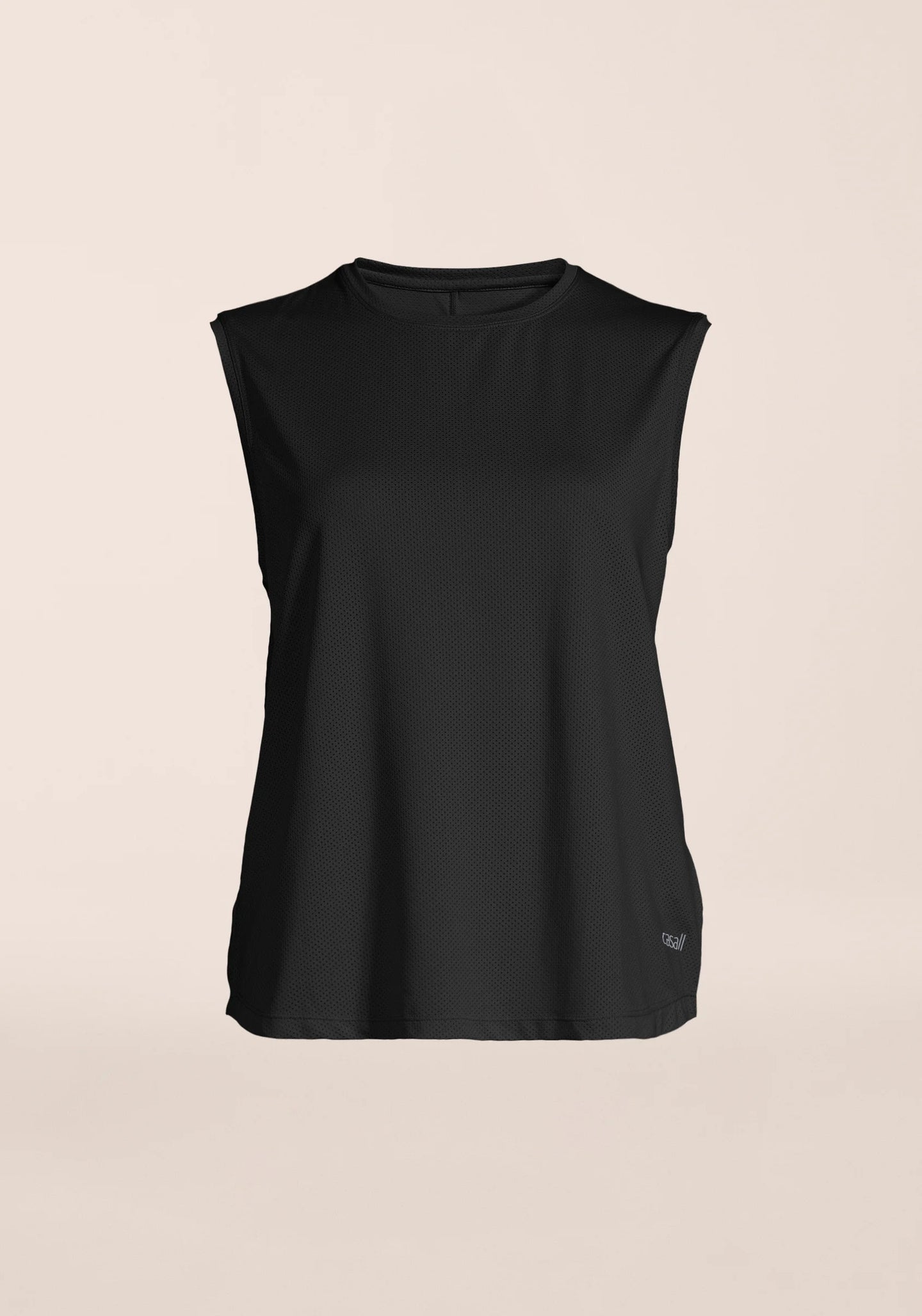 Laser Mesh Muscle Tank - Black