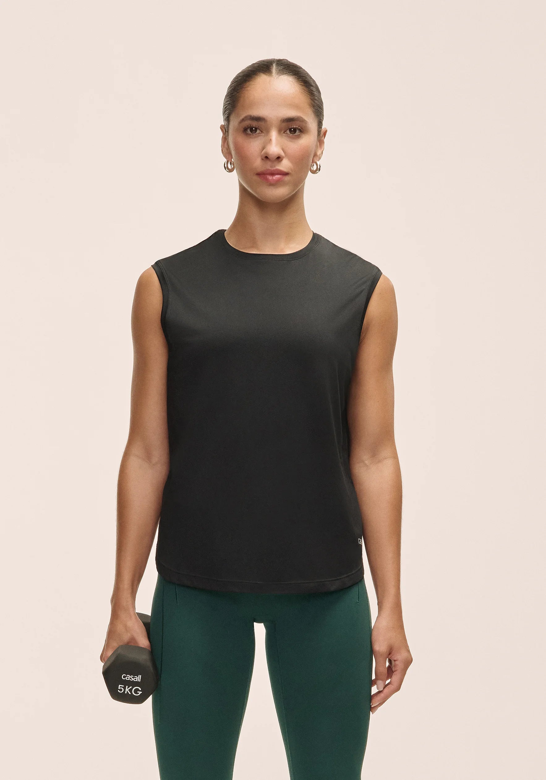 Laser Mesh Muscle Tank Black