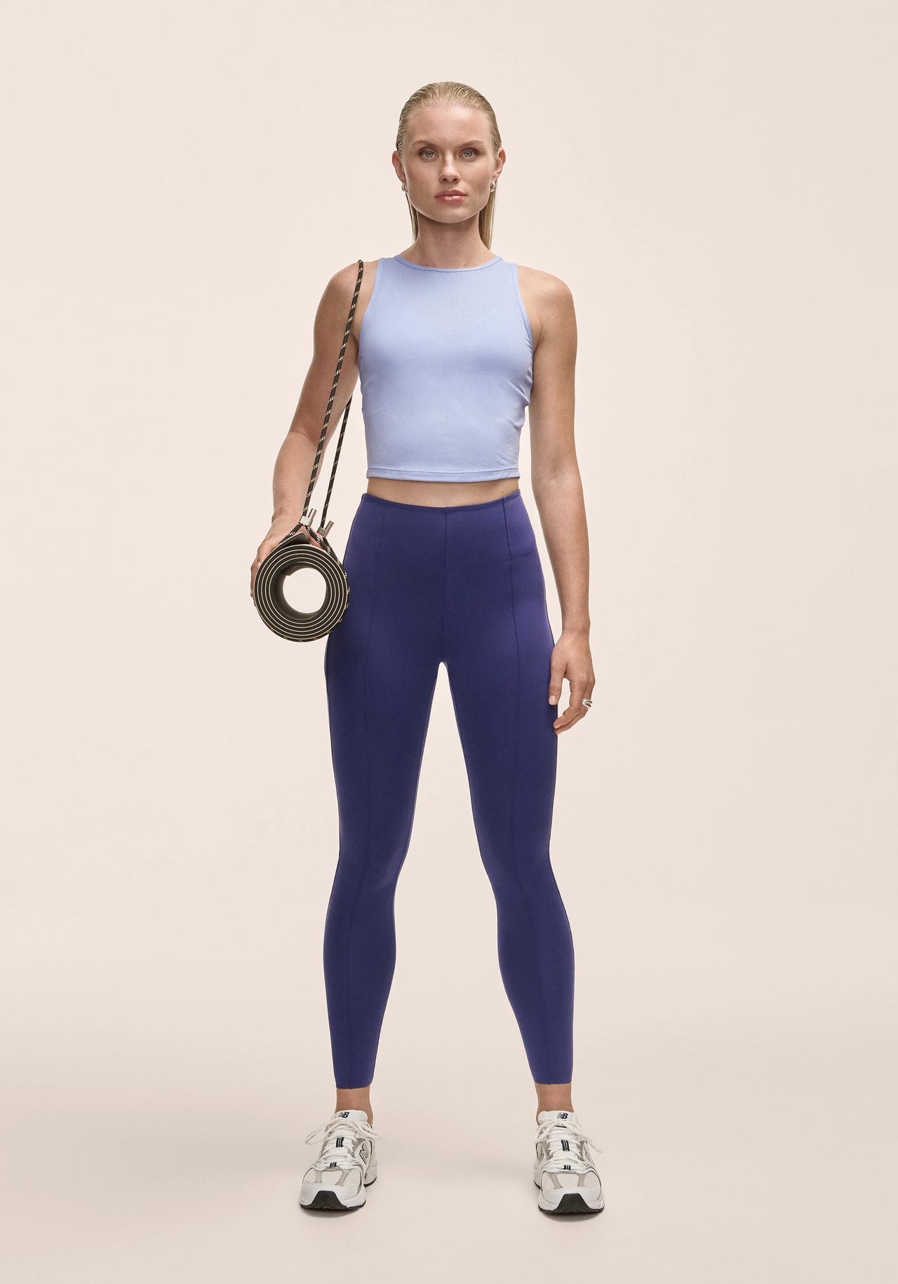 Laser Mesh Crop Top - Blueberry Mist