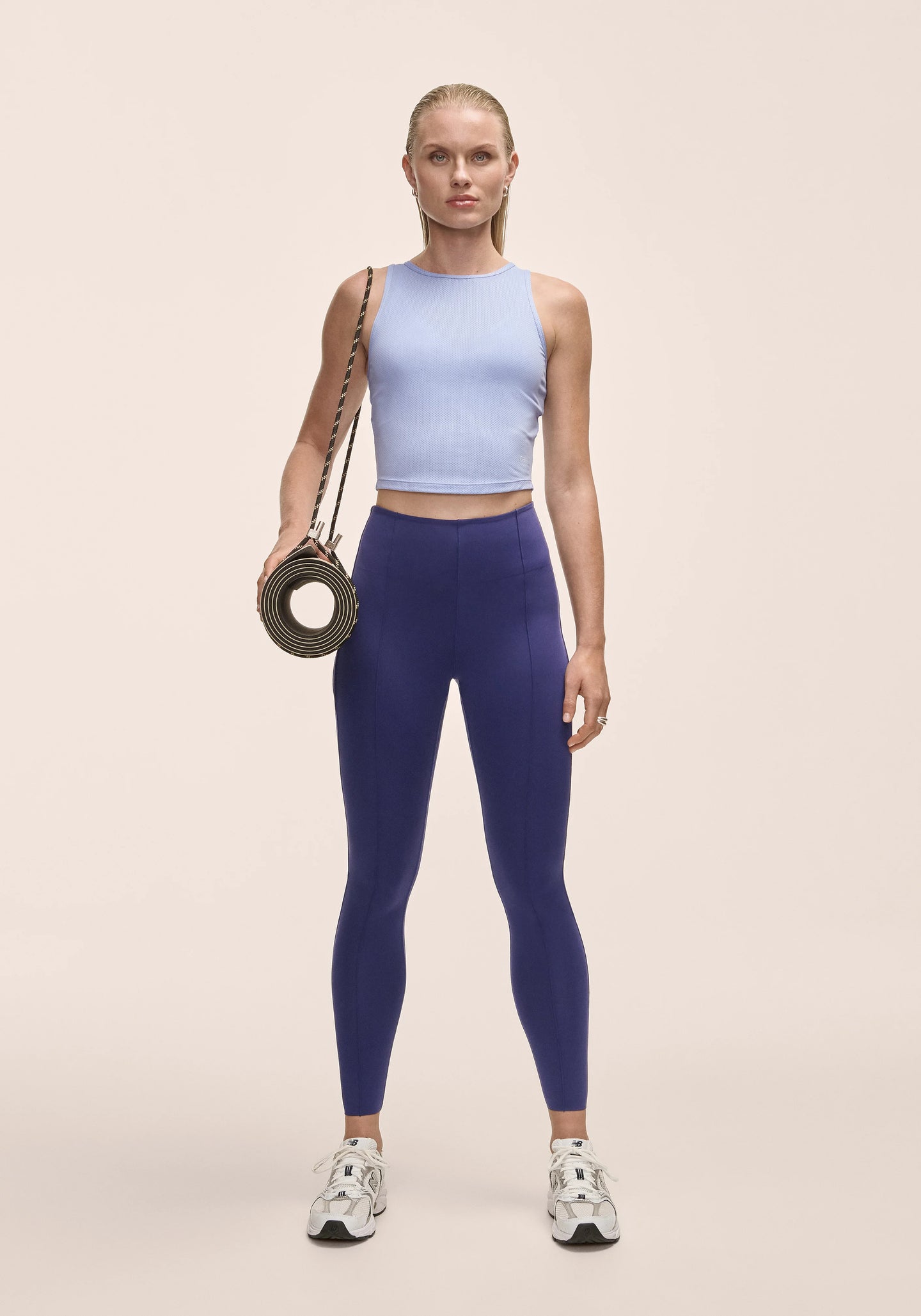 Laser Mesh Crop Top - Blueberry Mist