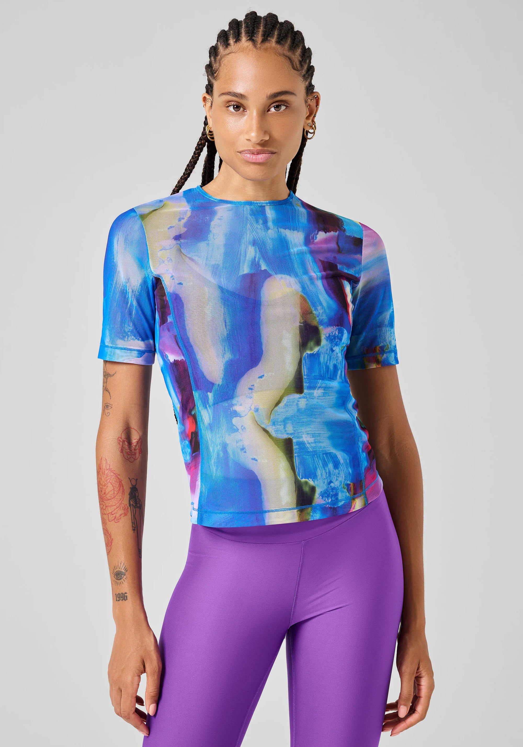 Sheer Mesh Tee - Blue Nostalgia