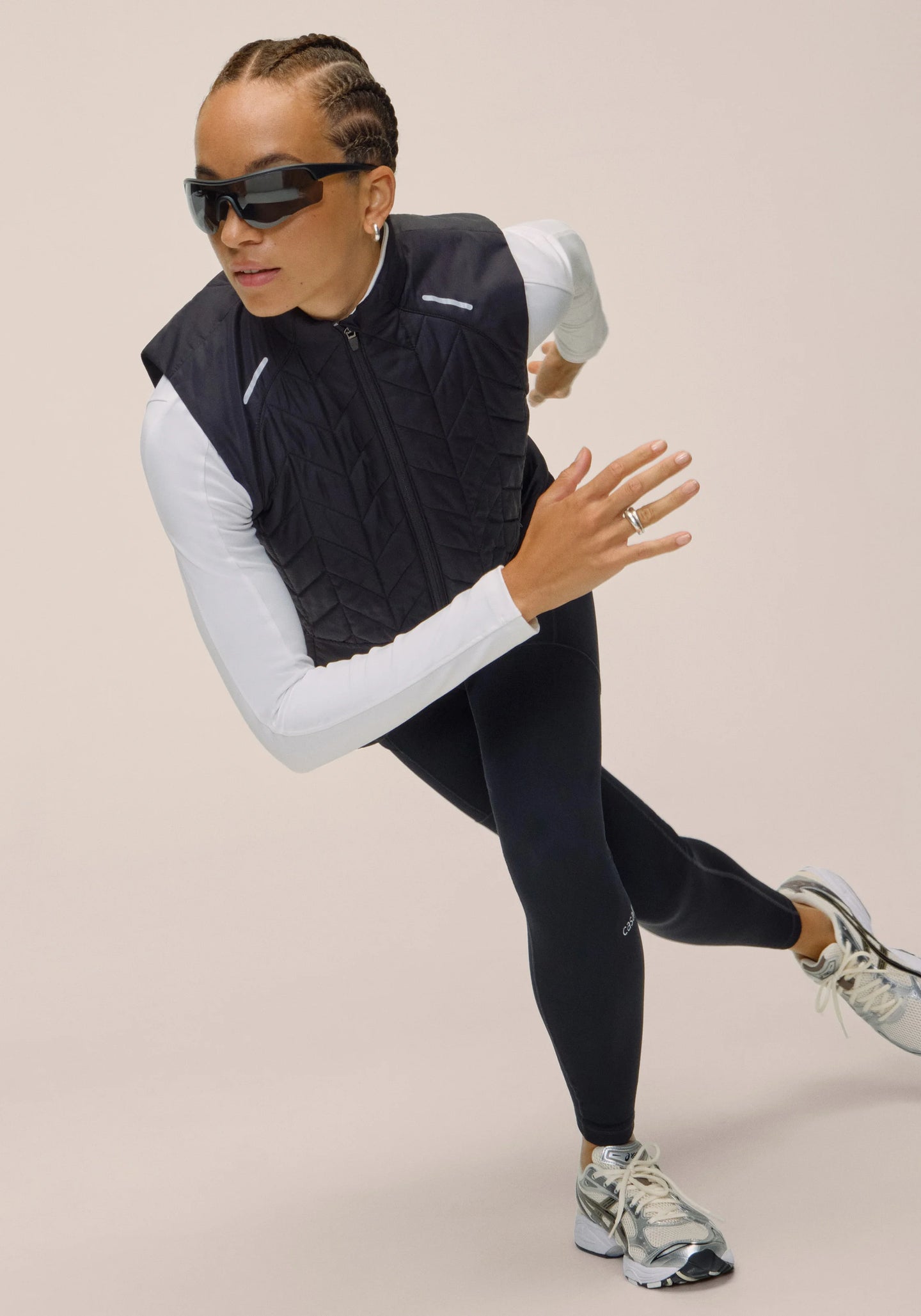 Quilted Running Vest - Black
