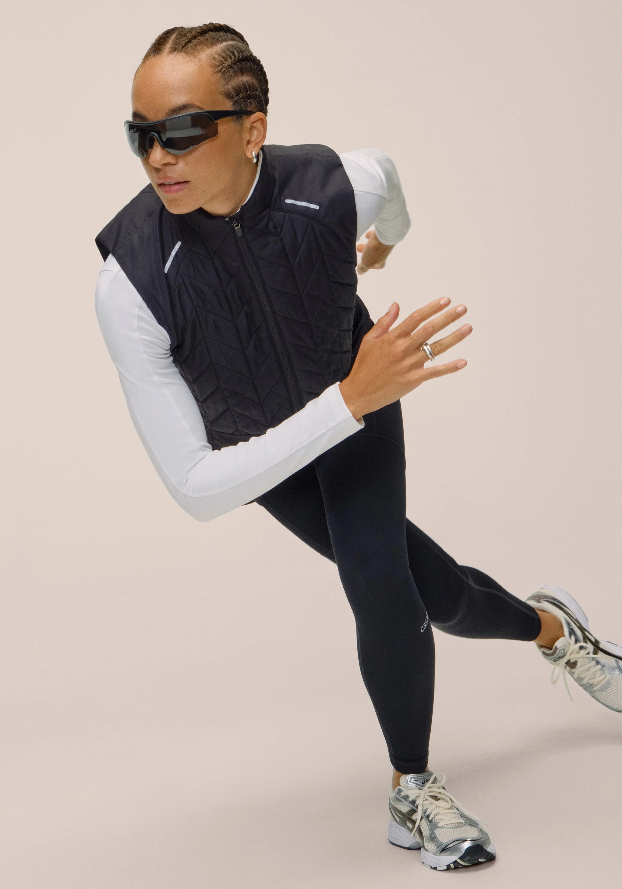 Quilted Running Vest - Black