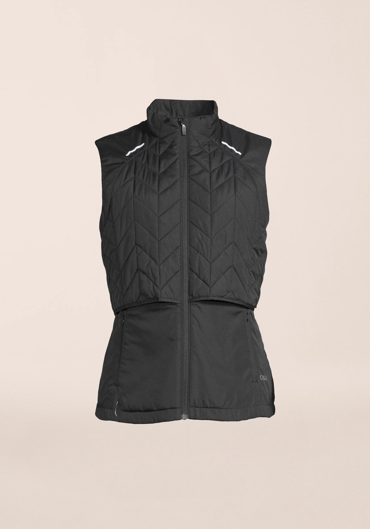 Quilted Running Vest - Black