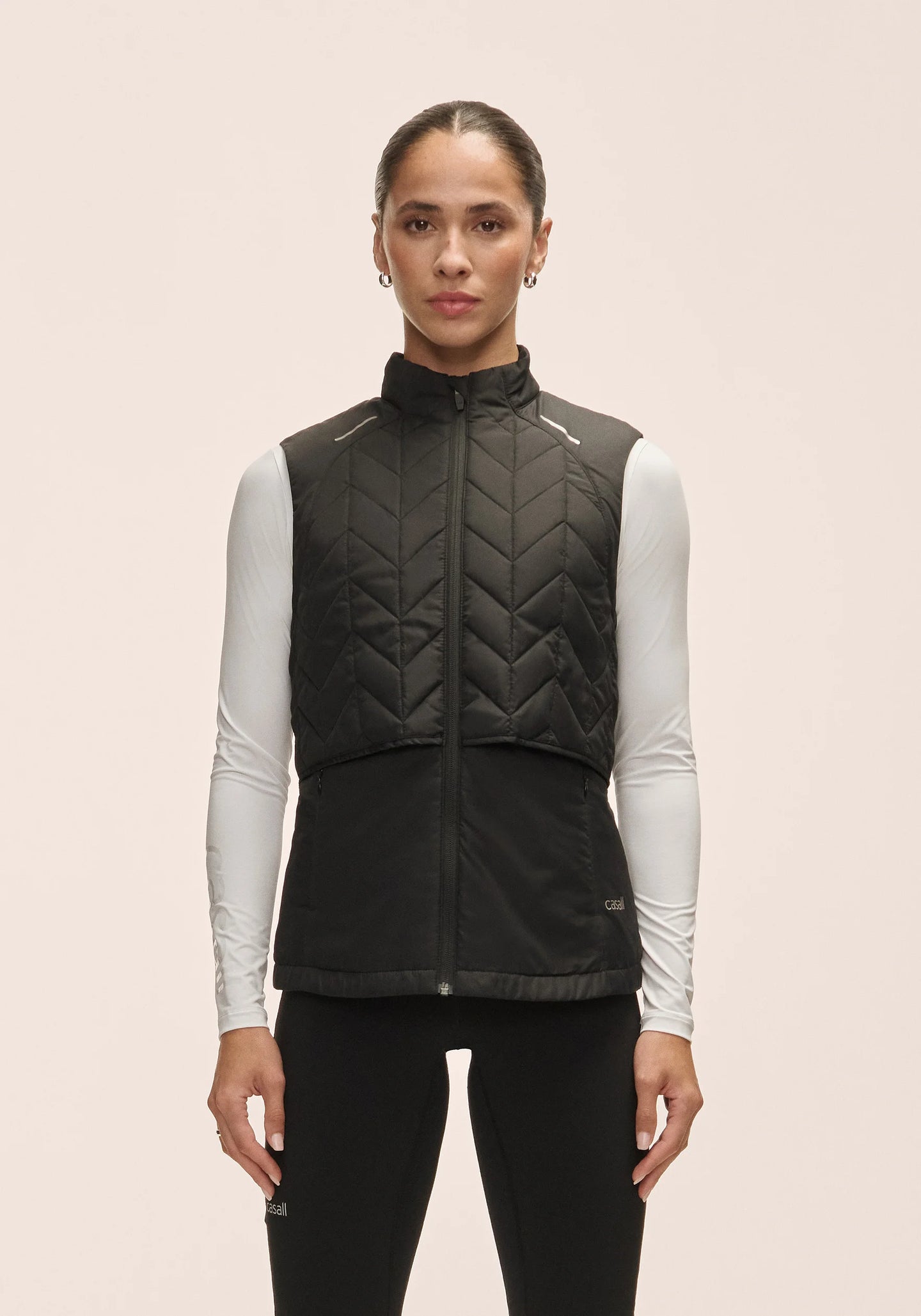Quilted Running Vest - Black
