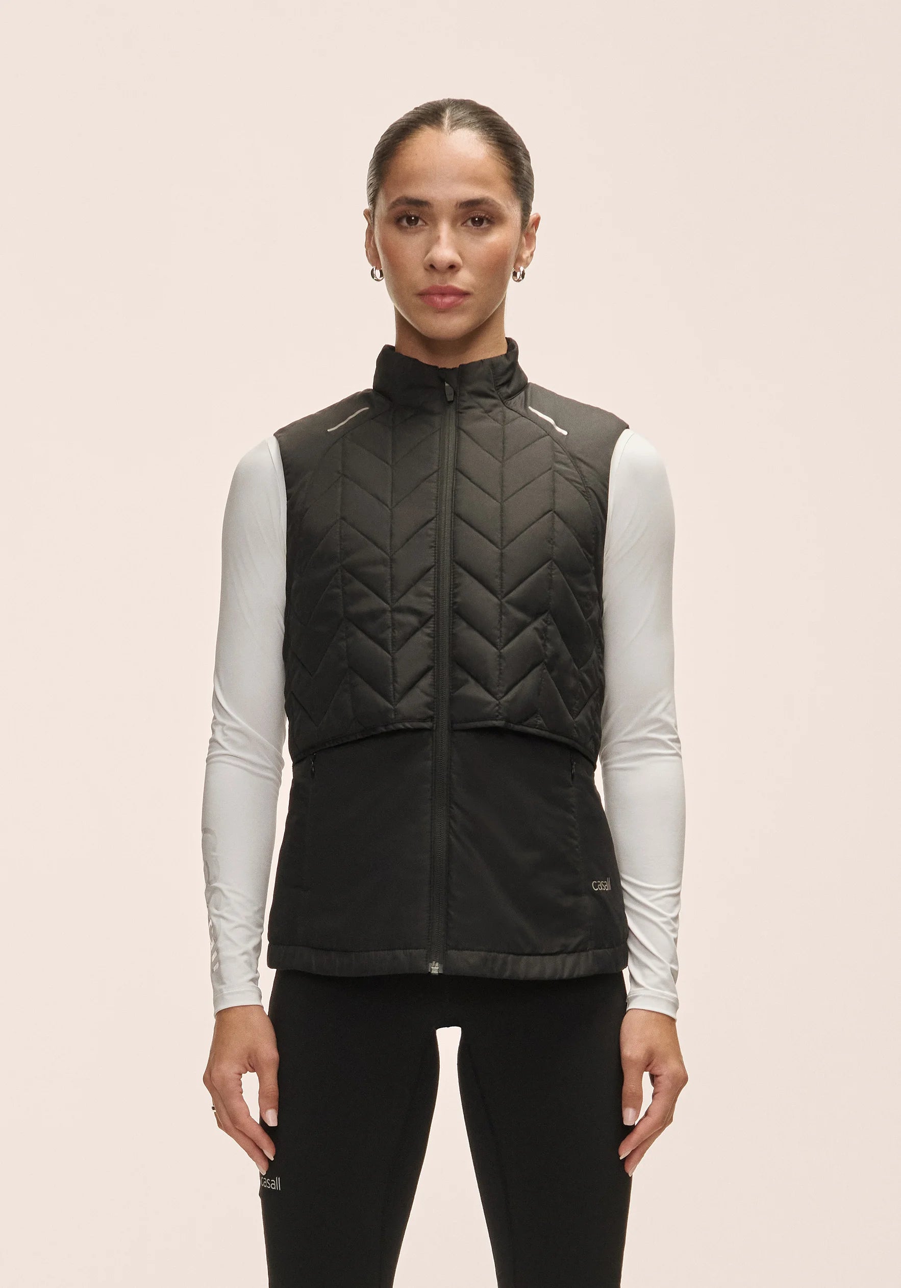 Quilted Running Vest - Black