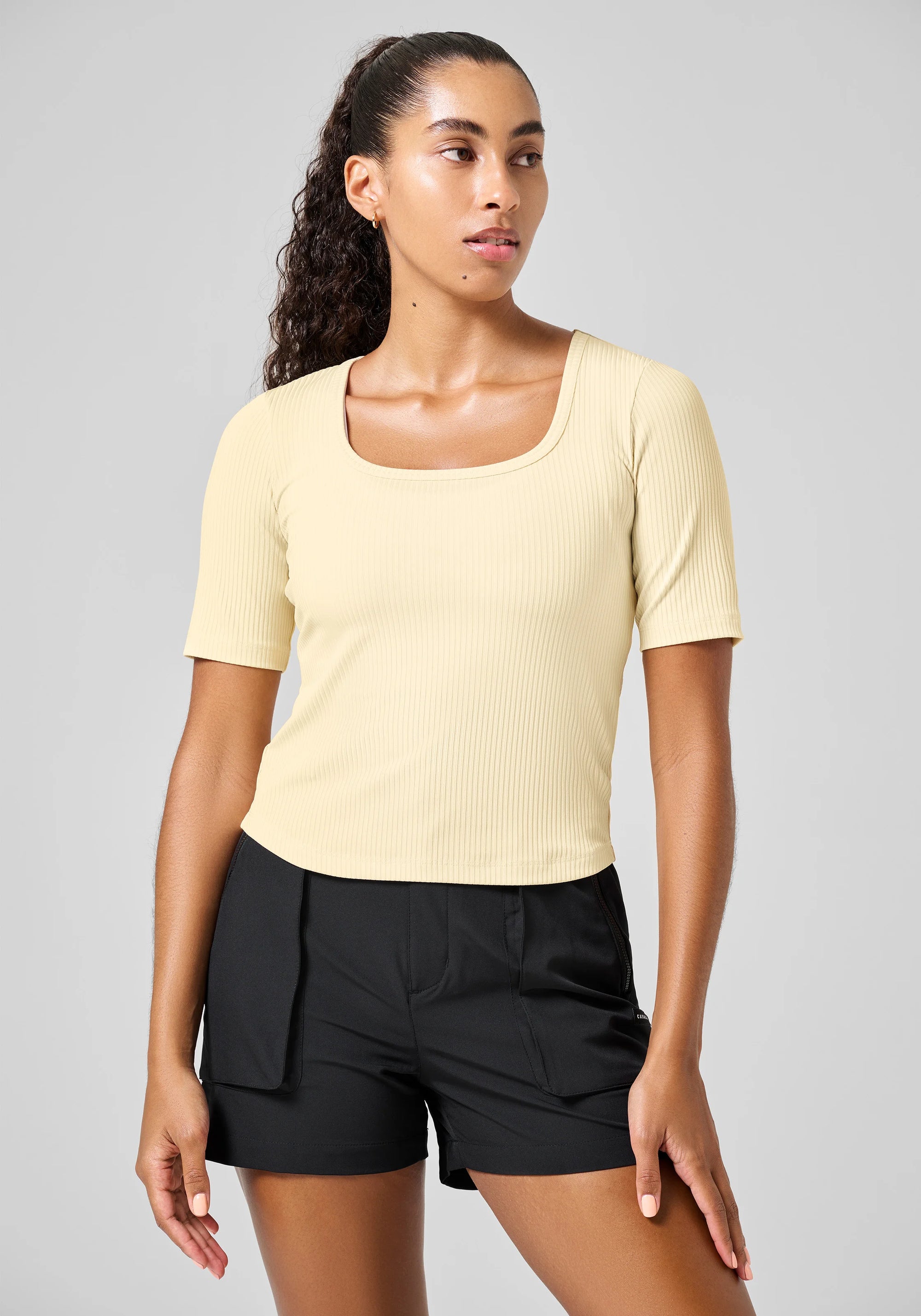 Scoop Rib Tee - Milky Vanilla