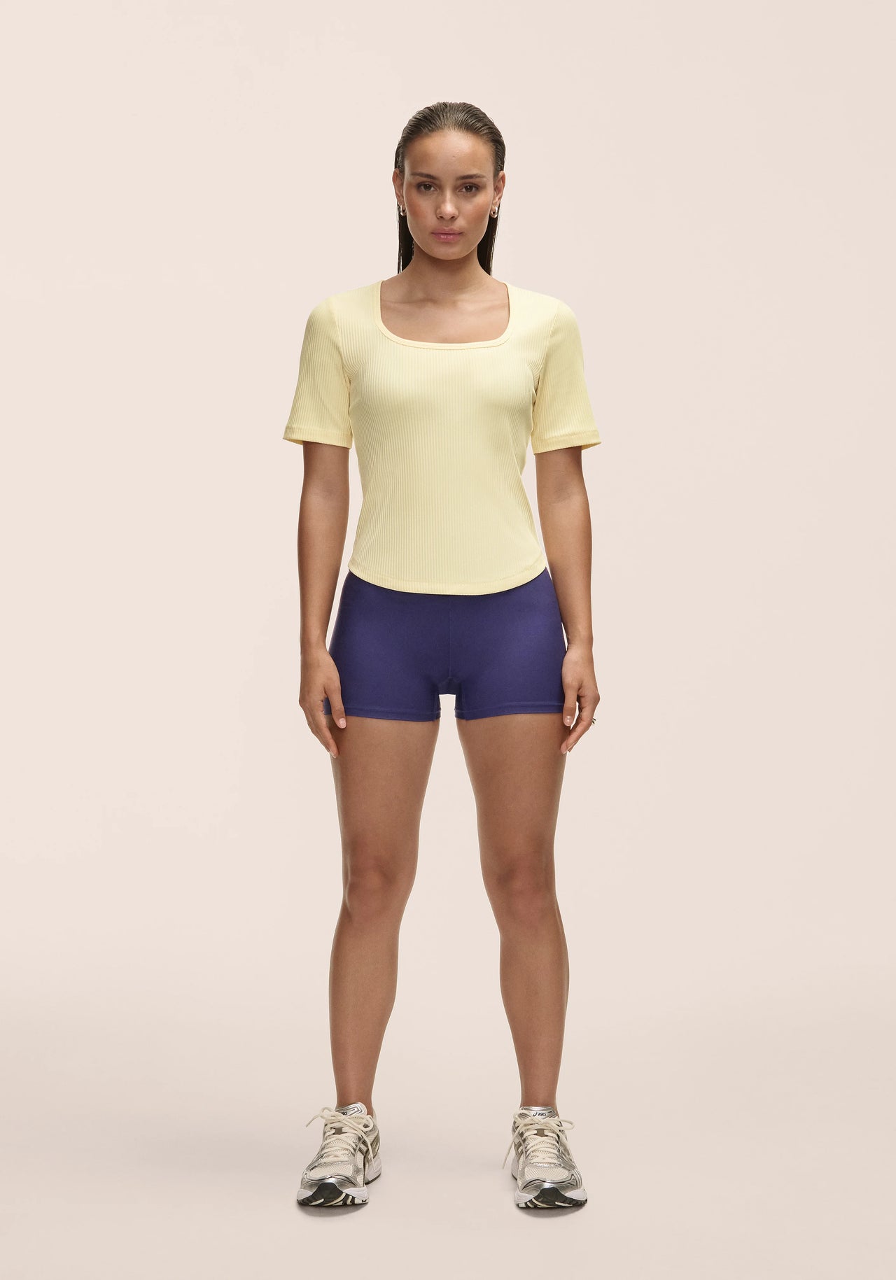 Scoop Rib Tee - Yellow Steam