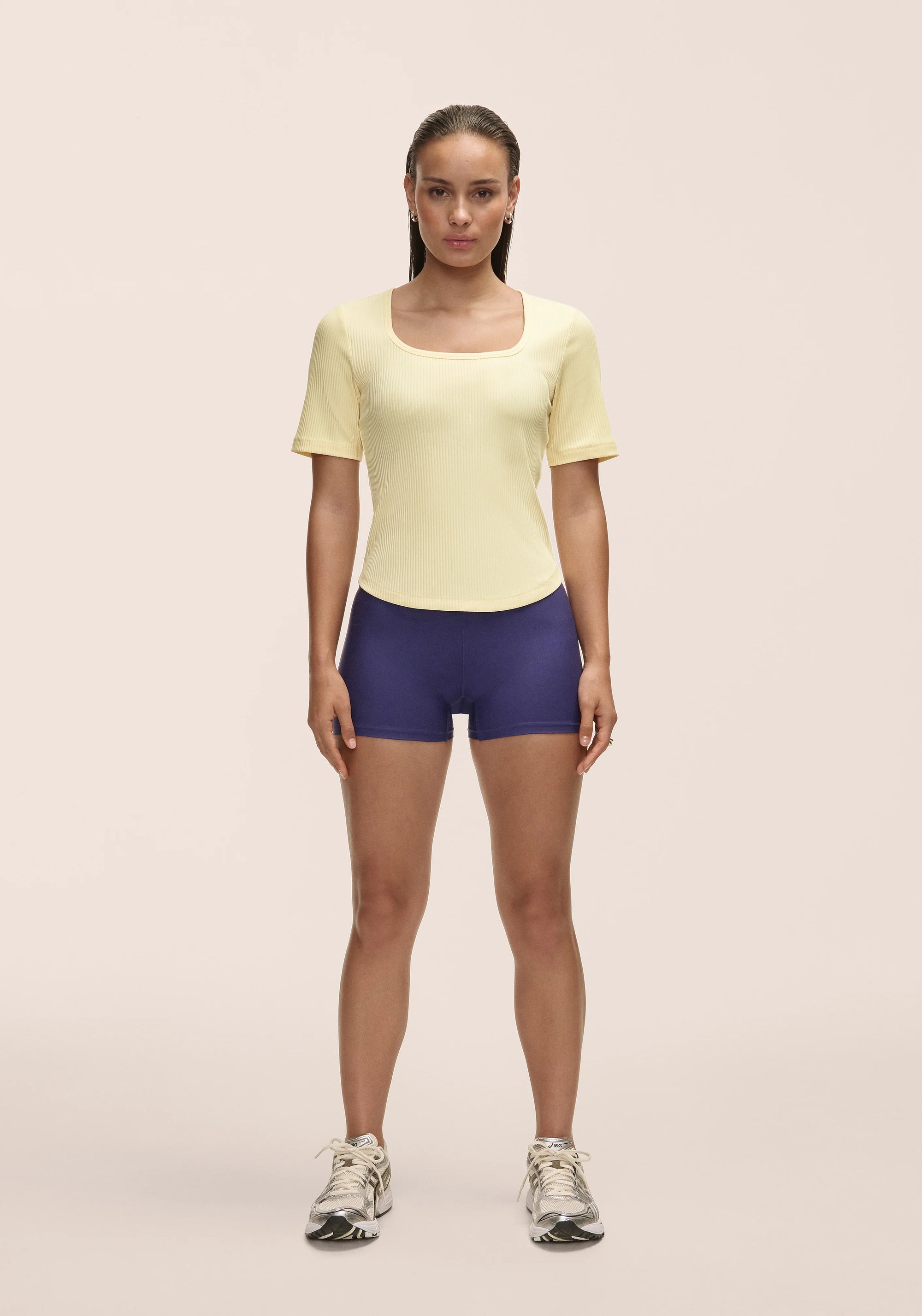Scoop Rib Tee - Yellow Steam