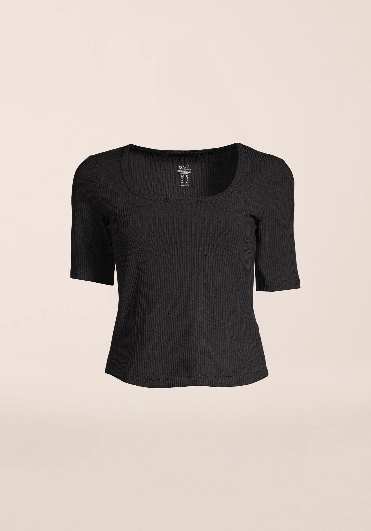 Scoop Rib Tee - Black