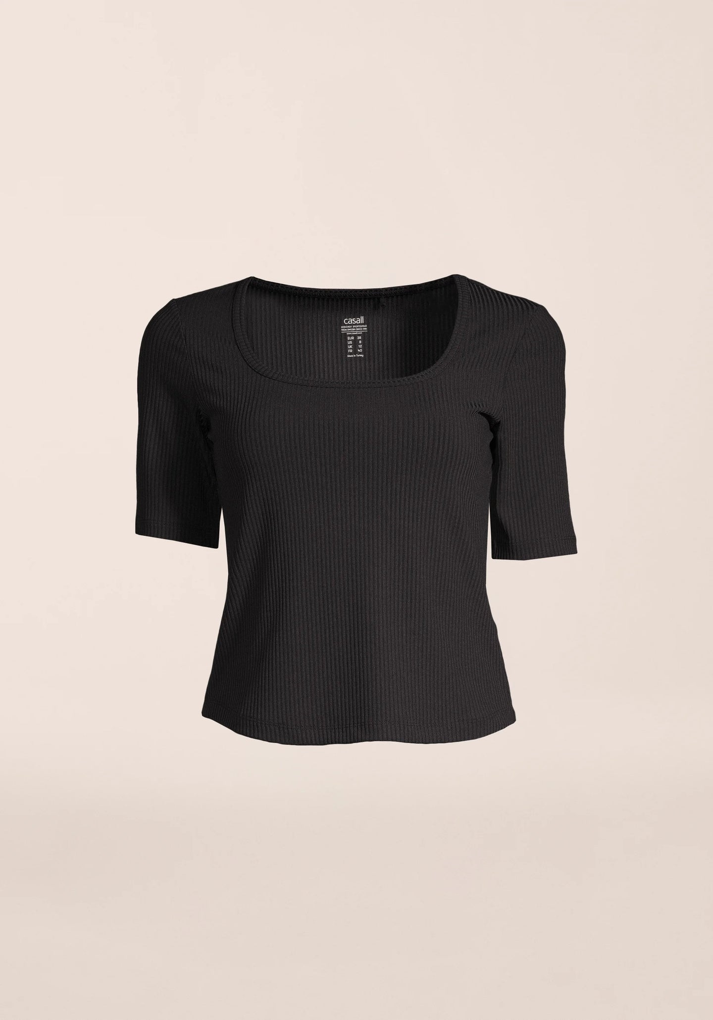 Scoop Rib Tee - Black