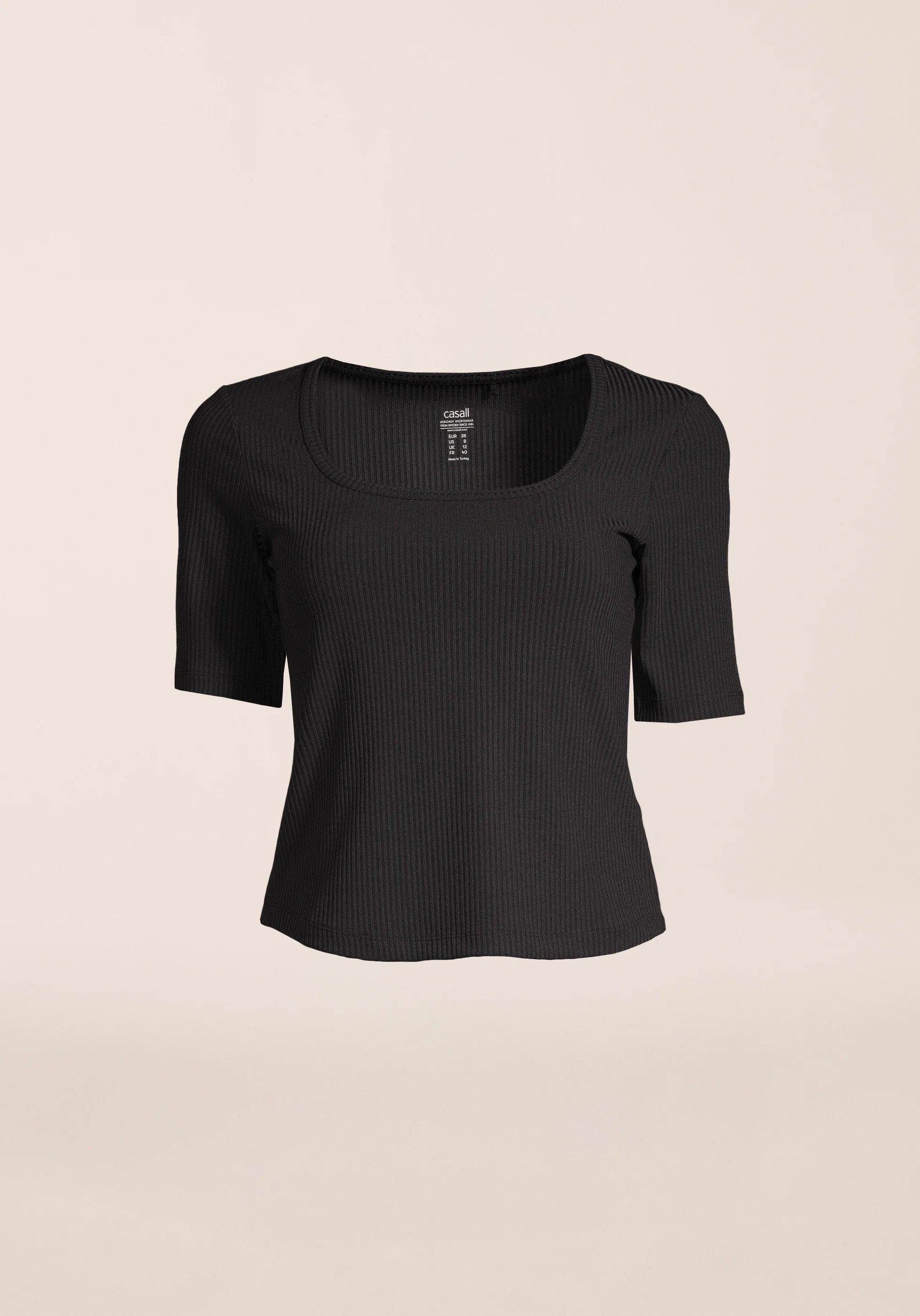 Scoop Rib Tee - Black