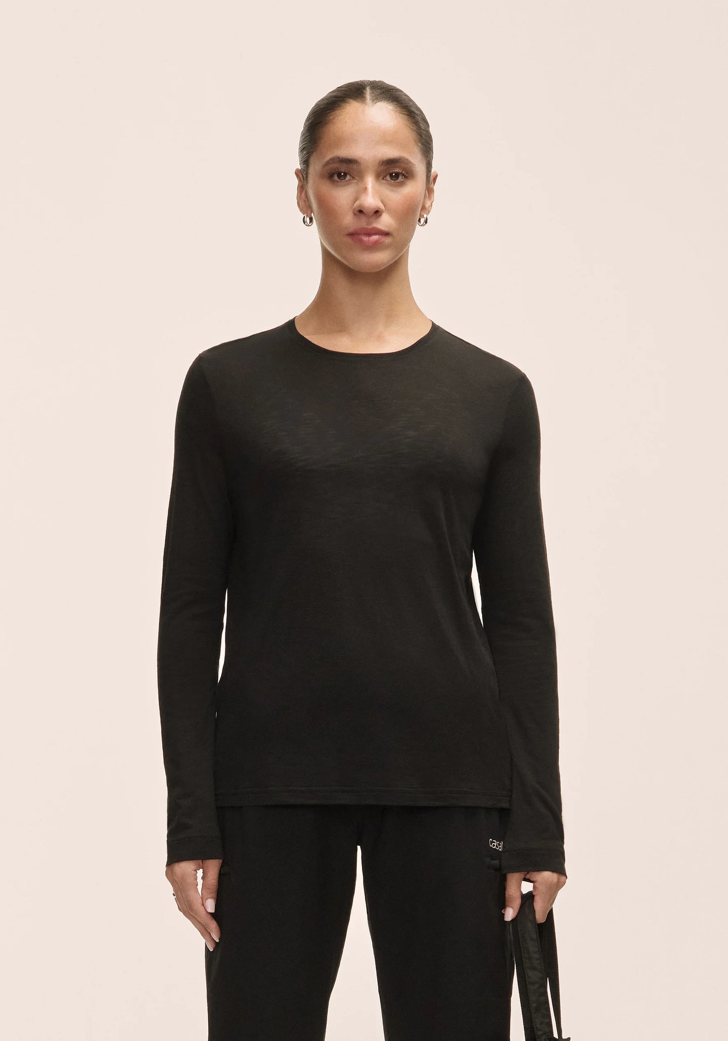 Soft Texture Long Sleeve - Black