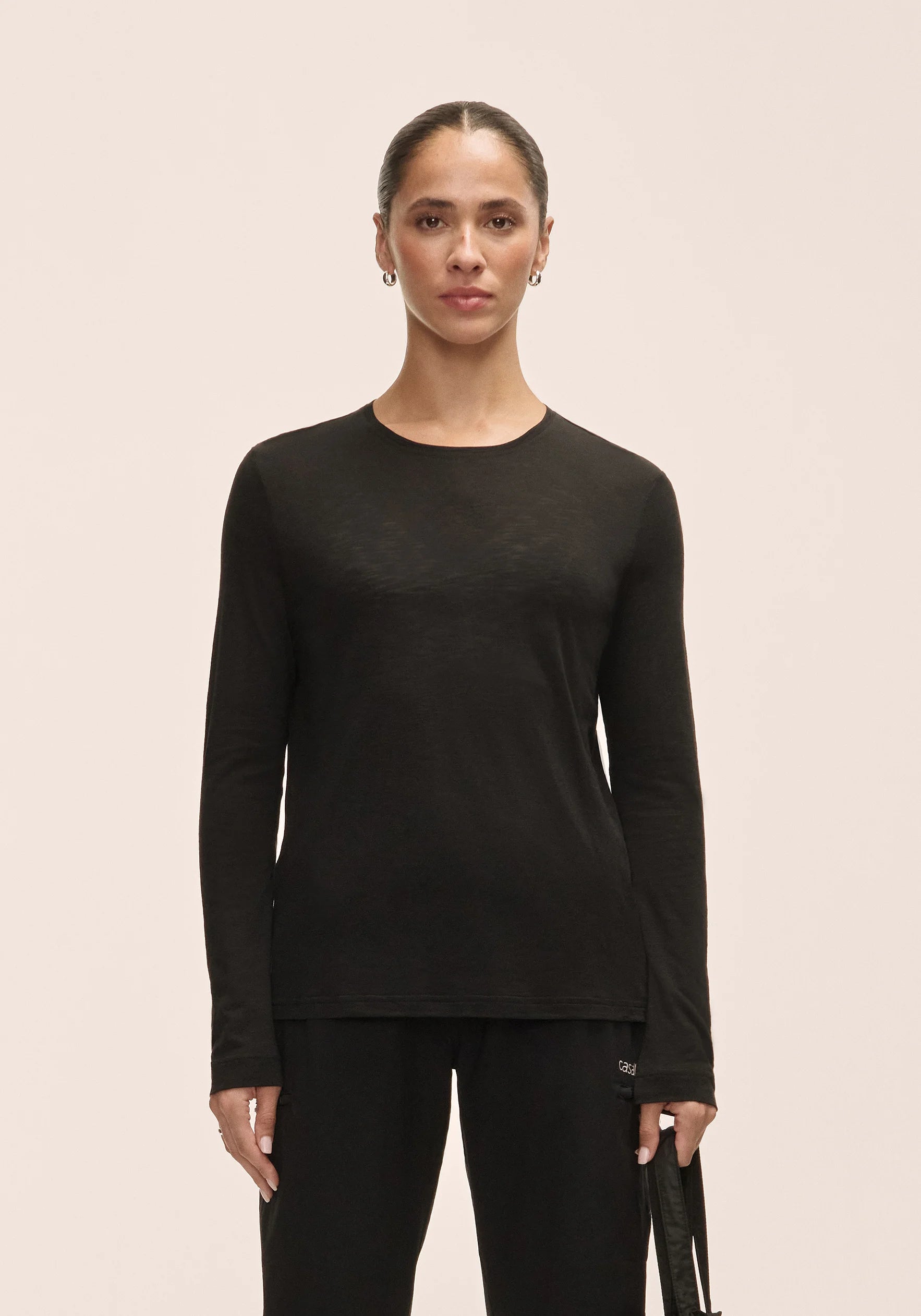 Soft Texture Long Sleeve - Black