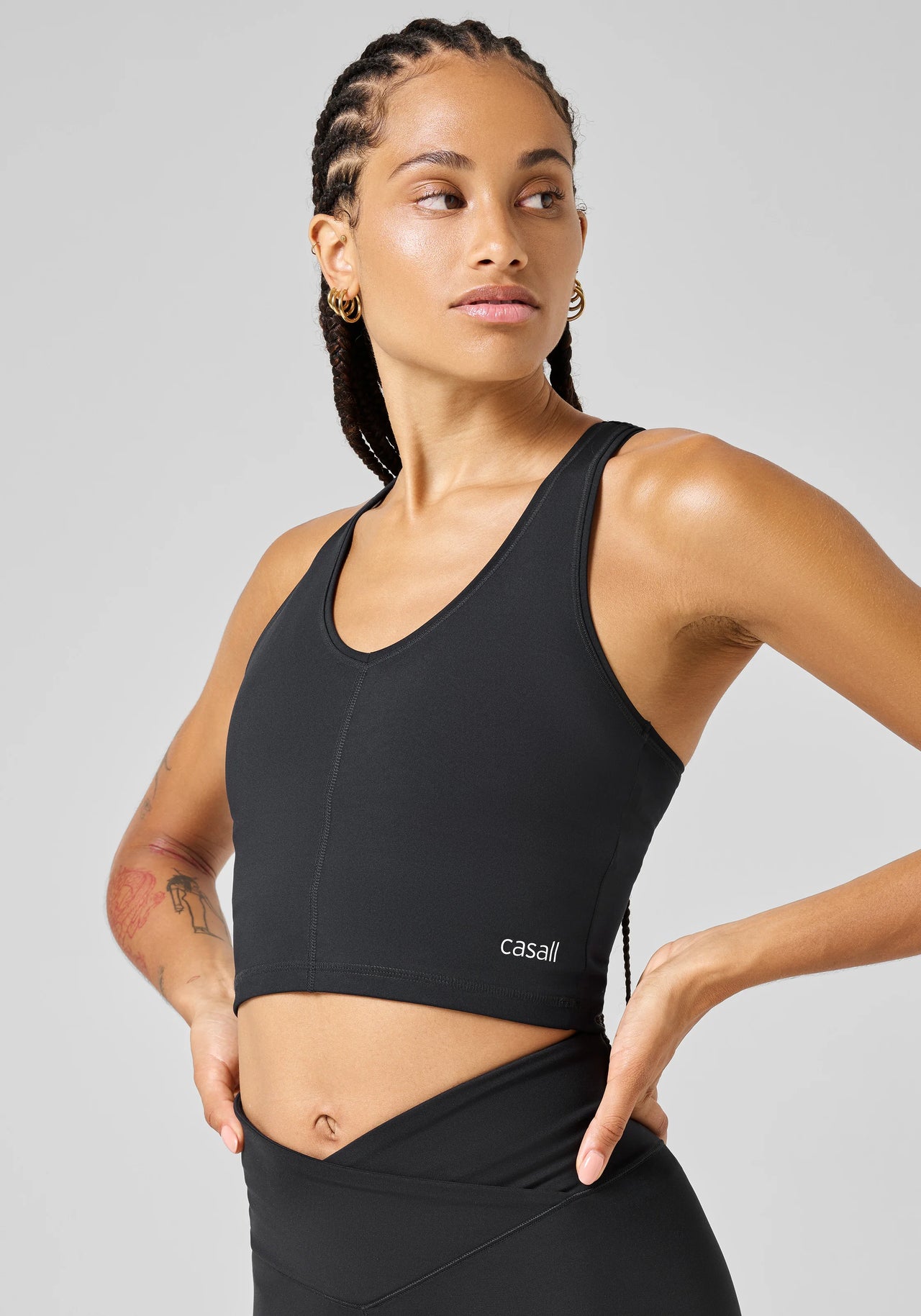 Sharp Back Sport Top - Black