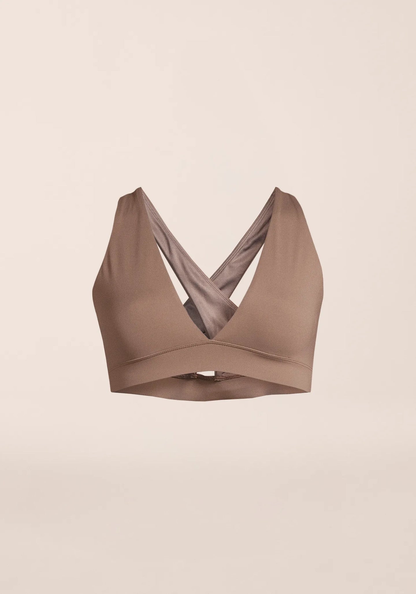 V-Neck Crossback Bikini Top - Warm Khaki