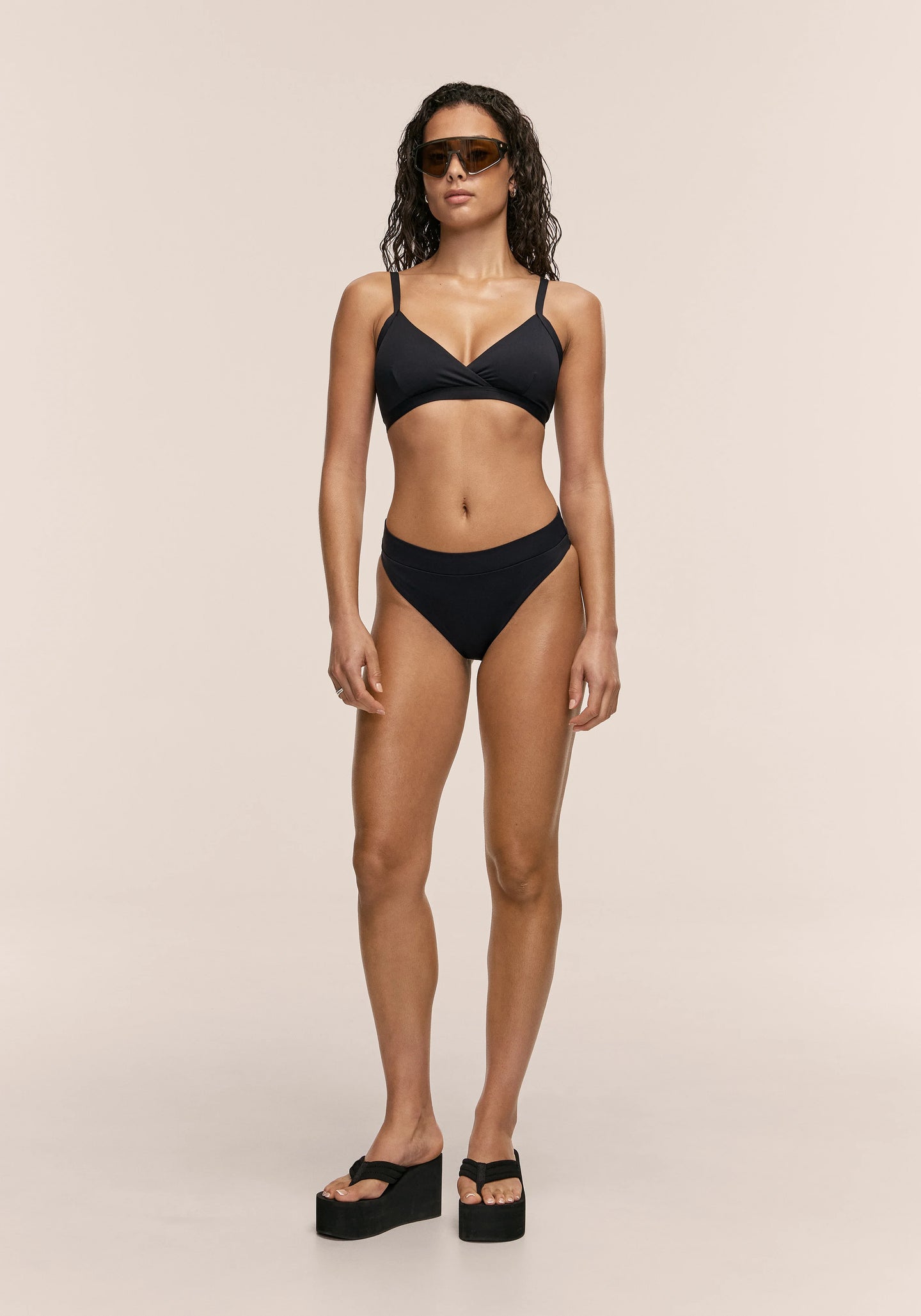 Overlap Bikini Top - Black