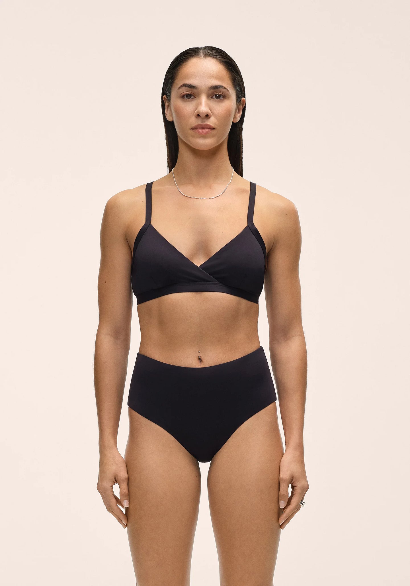 Overlap Bikini Top - Black
