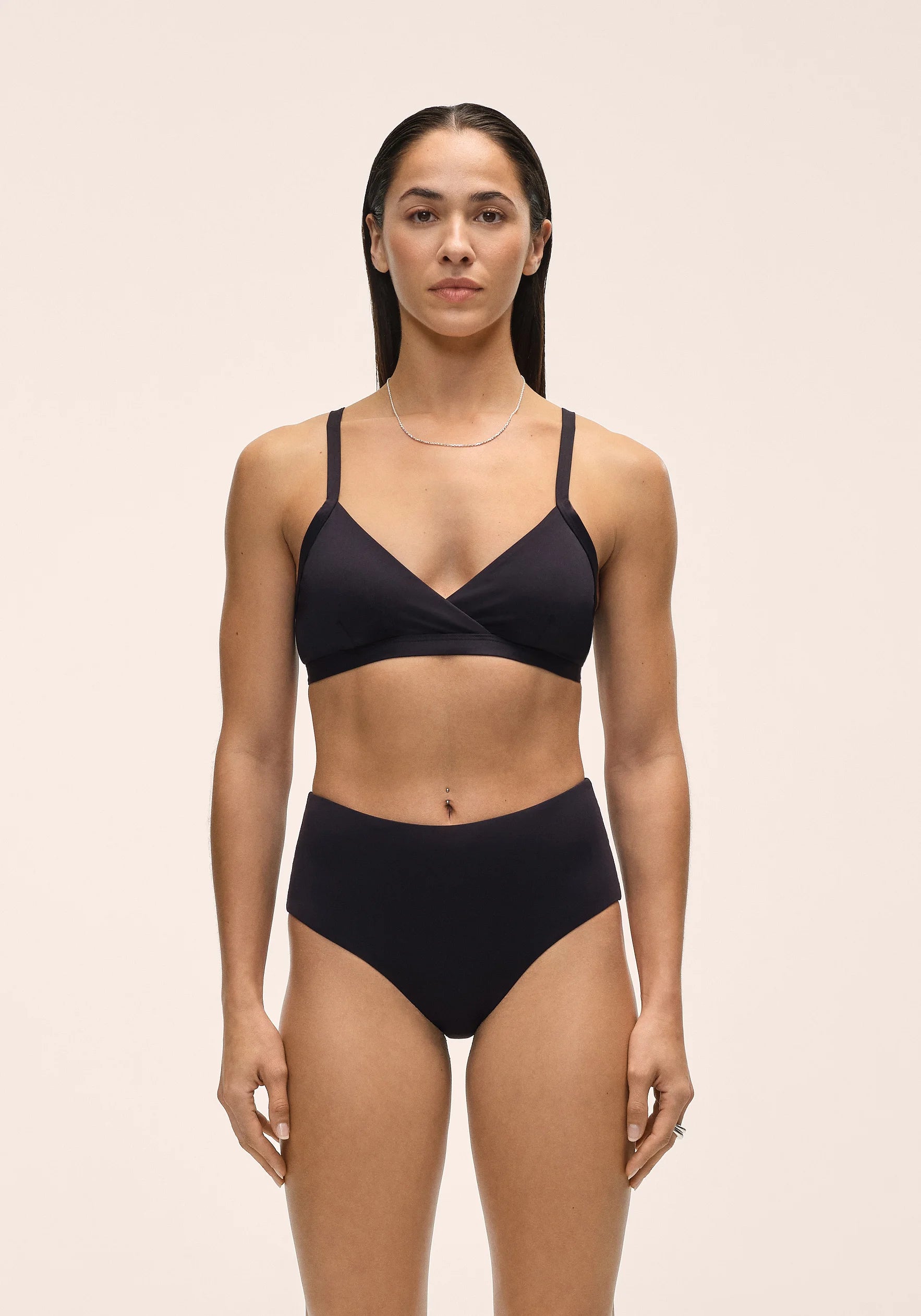 Overlap Bikini Top - Black