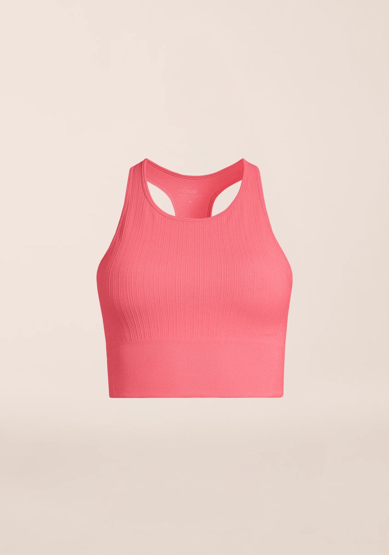 Multi Rib Seamless Padded Sports Top - Soft Berry