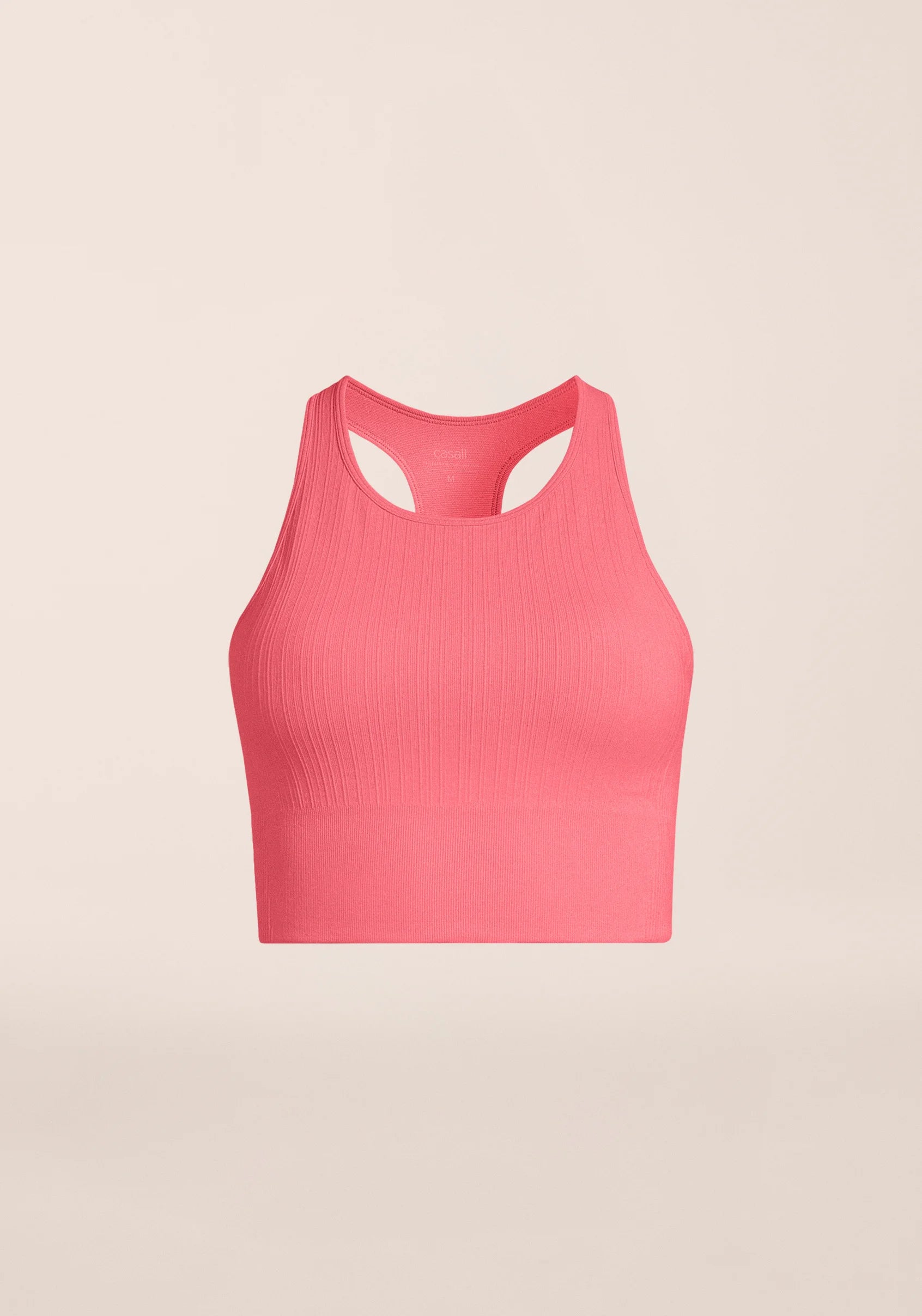 Multi Rib Seamless Padded Sports Top - Soft Berry