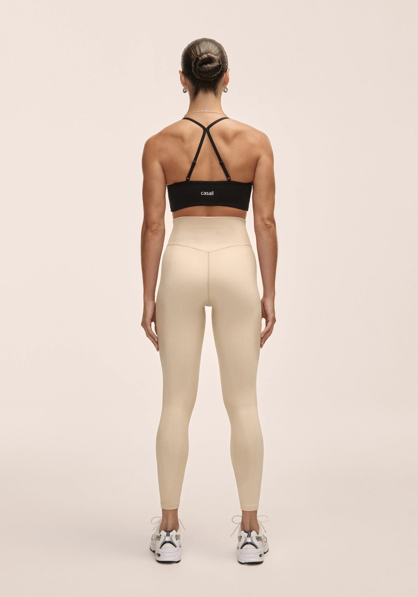 Multi Rib Seamless High Waist Tights - Ecru