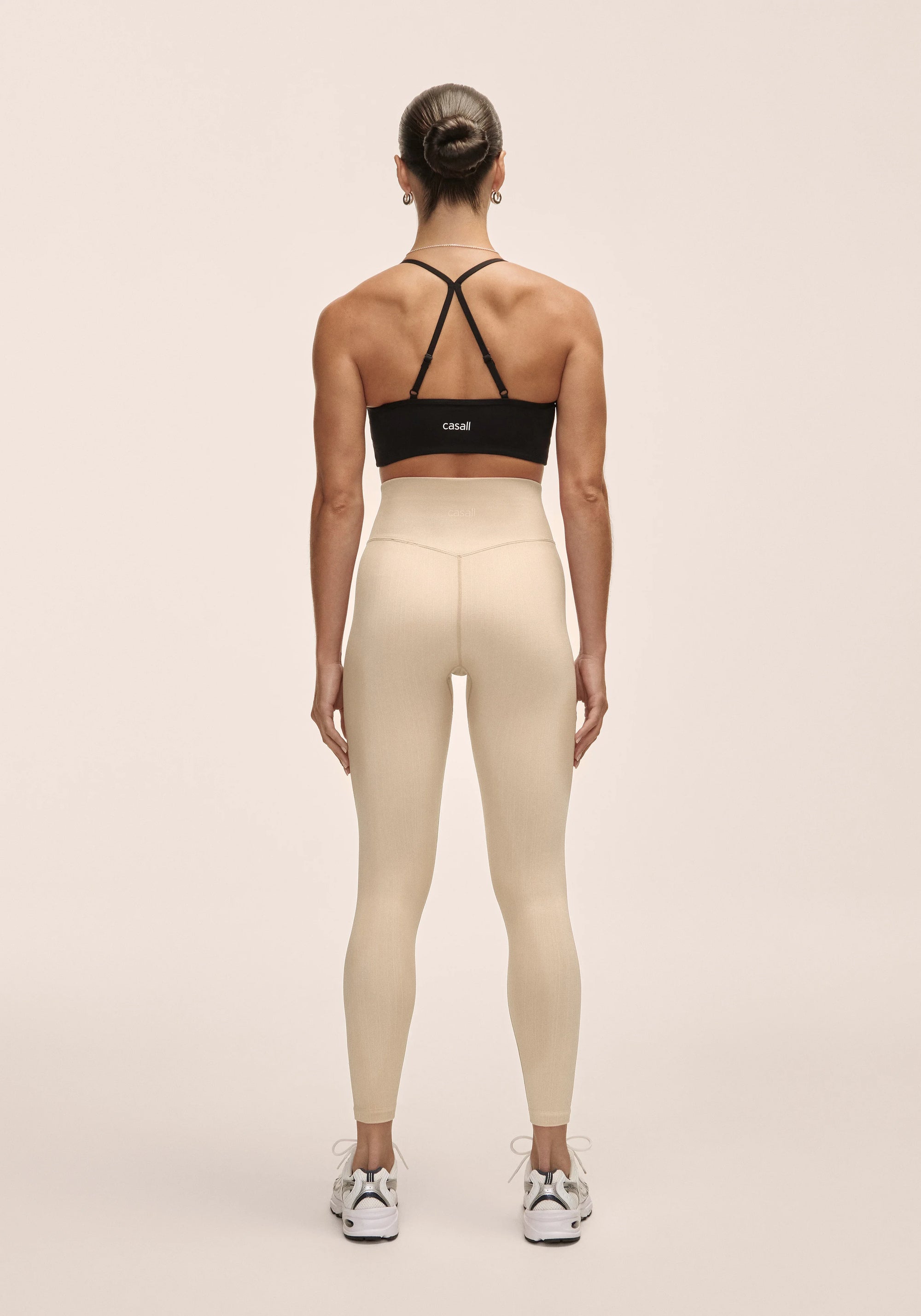 Multi Rib Seamless High Waist Tights - Ecru