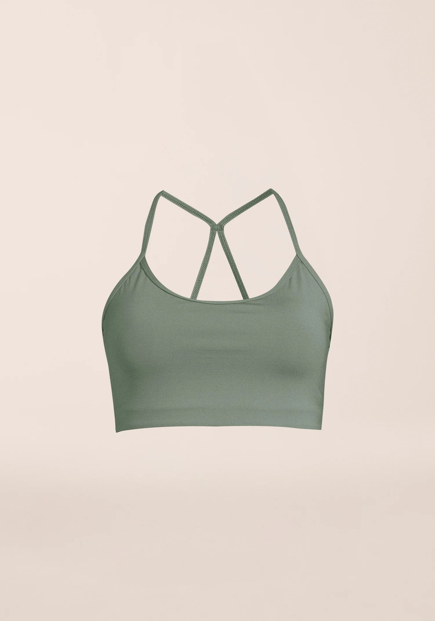 Sleek Strappy Sports Bra - Dusty Green